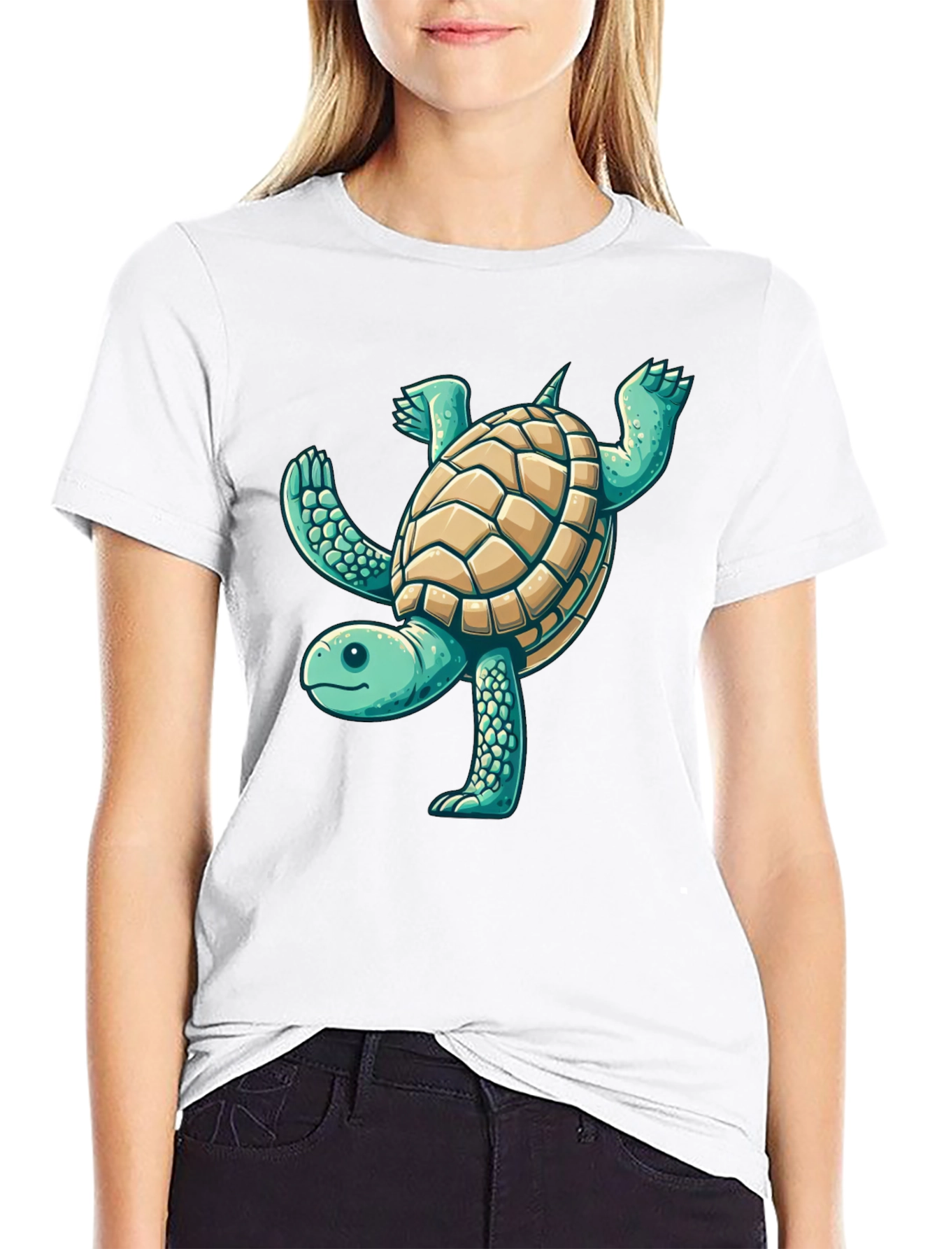 Black Fun Turtle Graphic Black T-Shirt view 9