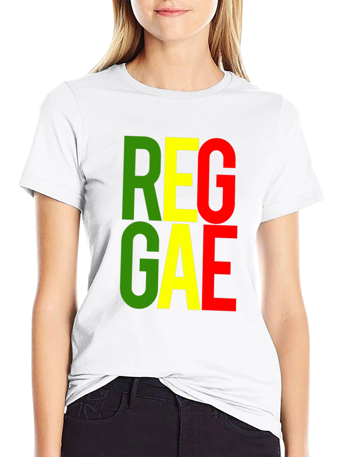 Black Reggae Graphic Tee - Black Cotton T-Shirt view 9