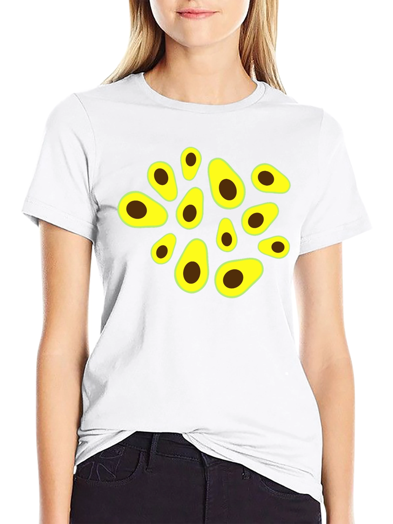Black Avocado Graphic Black T-Shirt view 9