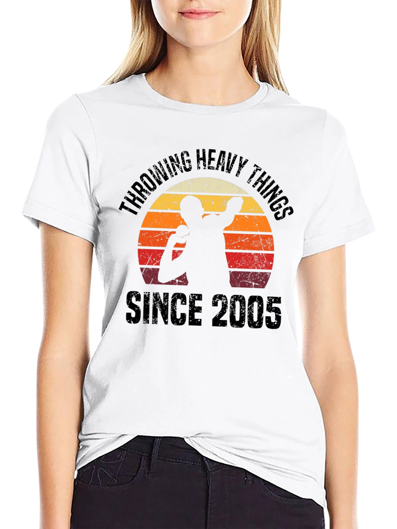 Black Throwing Heavy Things Since 2005 T-Shirt view 9