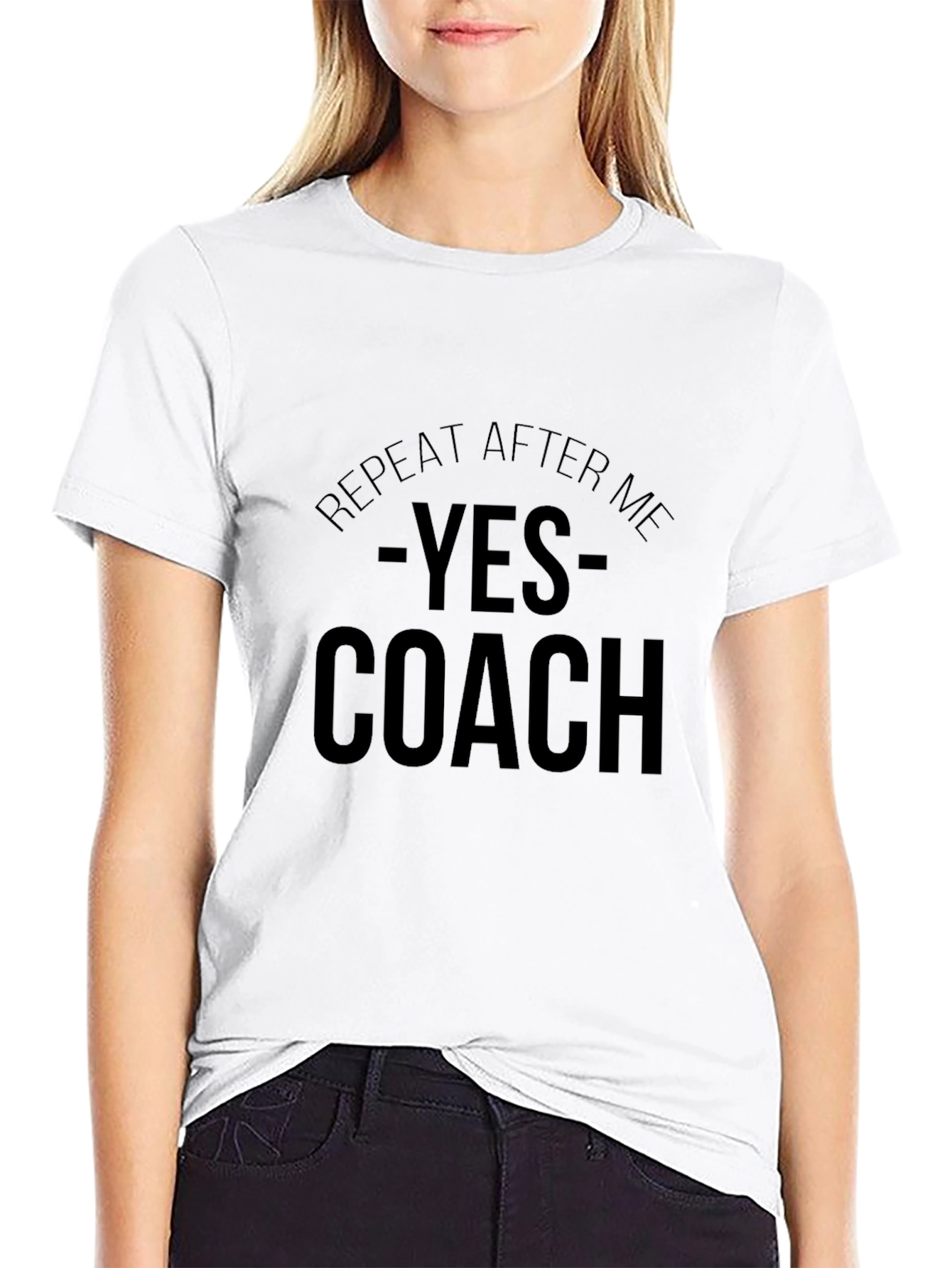 Black Yes Coach T-Shirt - Funny Coaching Apparel view 9