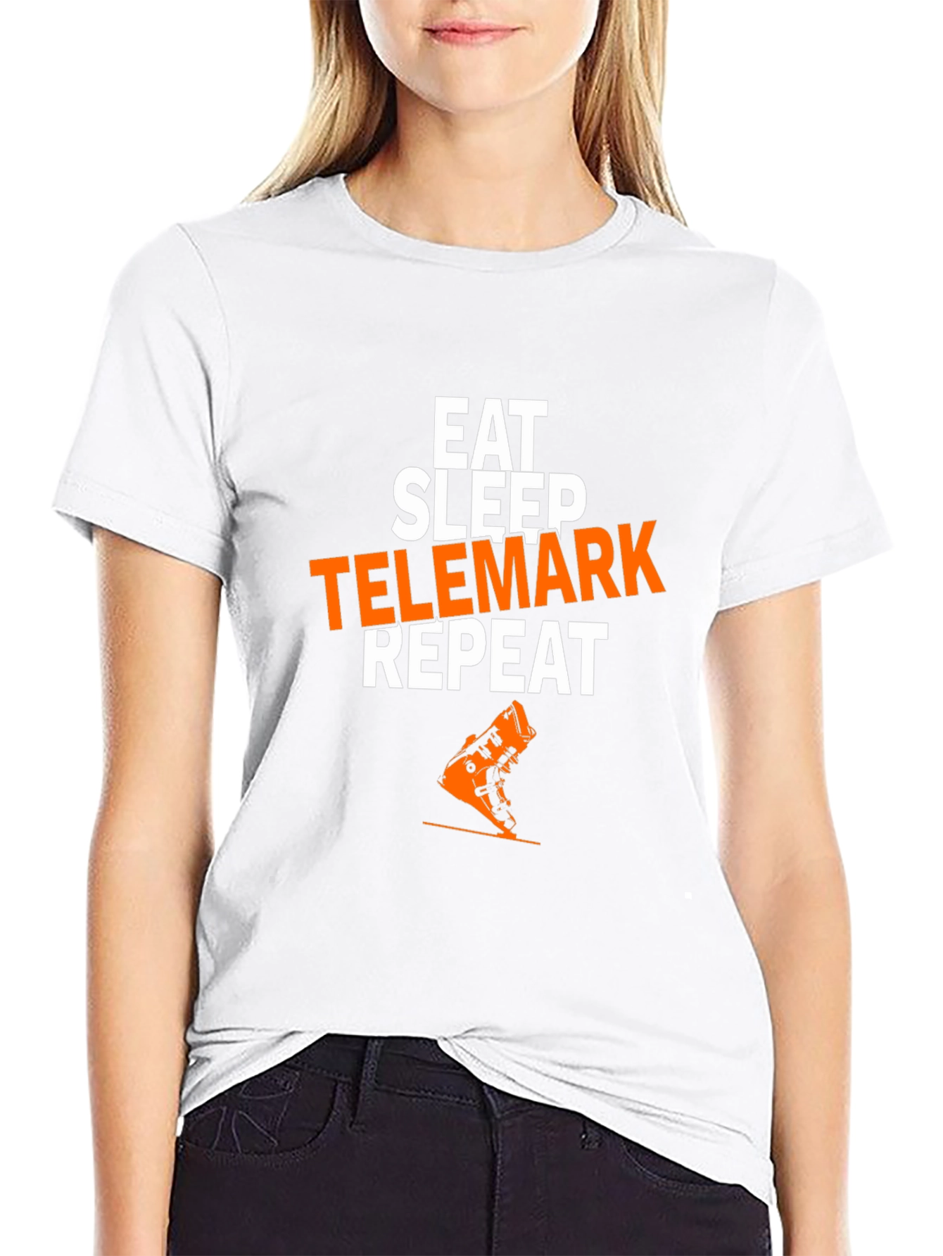 Black Eat Sleep Telemark Repeat T-Shirt view 9
