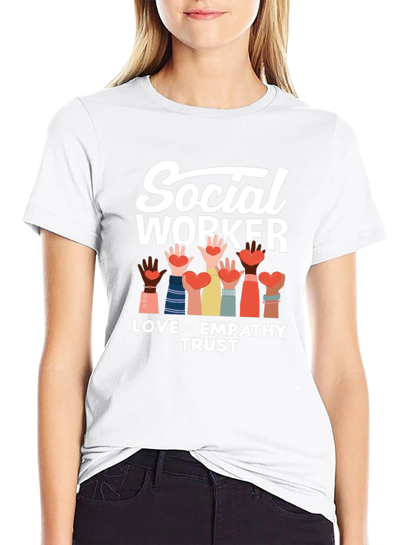Black Social Worker Love Empathy Trust T-Shirt view 9