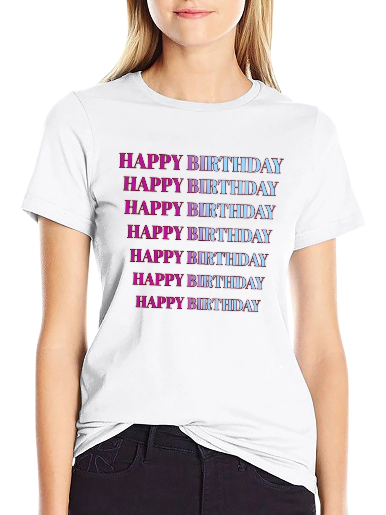 Black Happy Birthday T-Shirt view 9