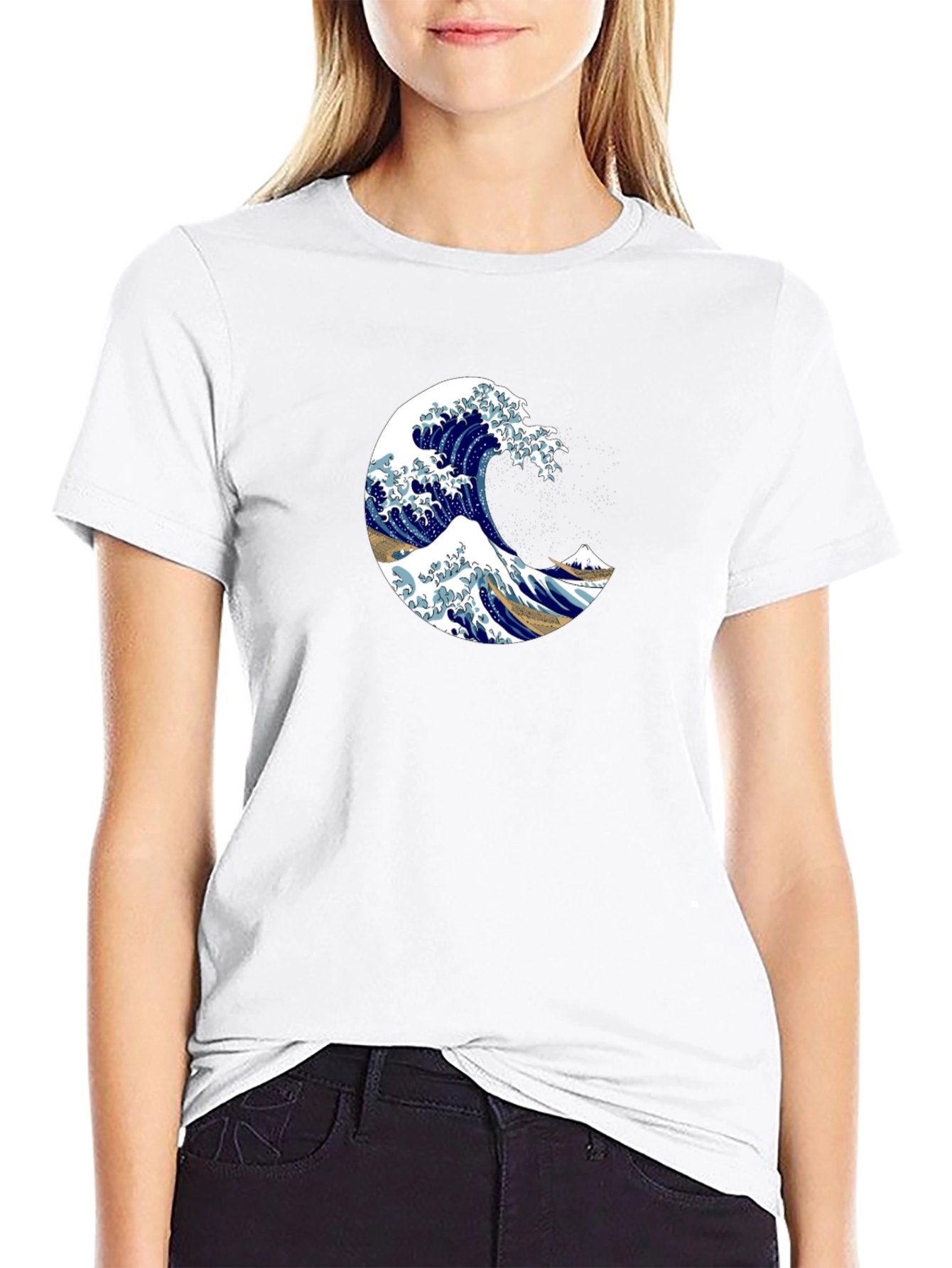 Black Great Wave Tee - Stylish Japanese Art T-Shirt view 9