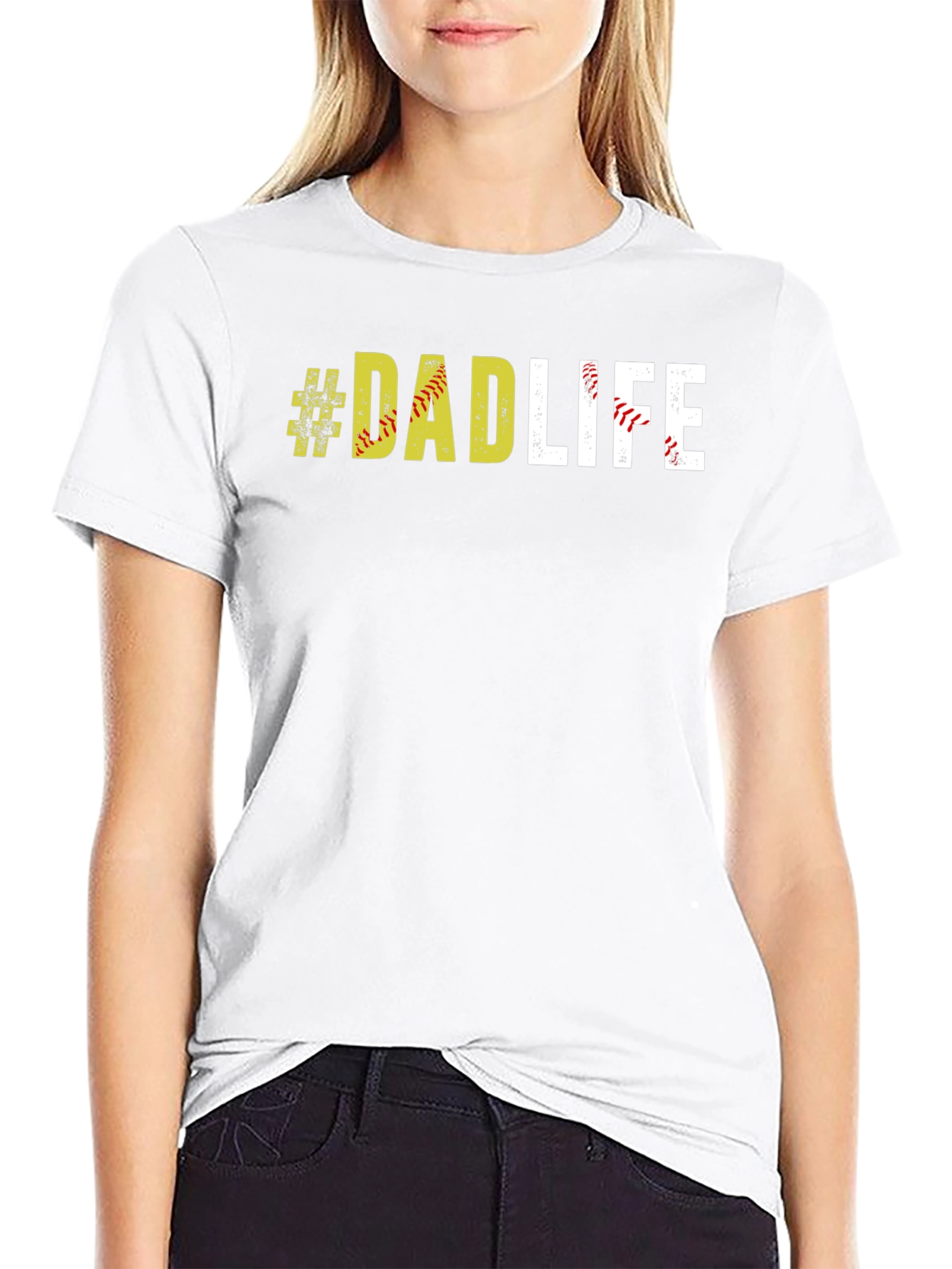 Black #DadLife Softball T-Shirt - Father's Day Apparel view 9