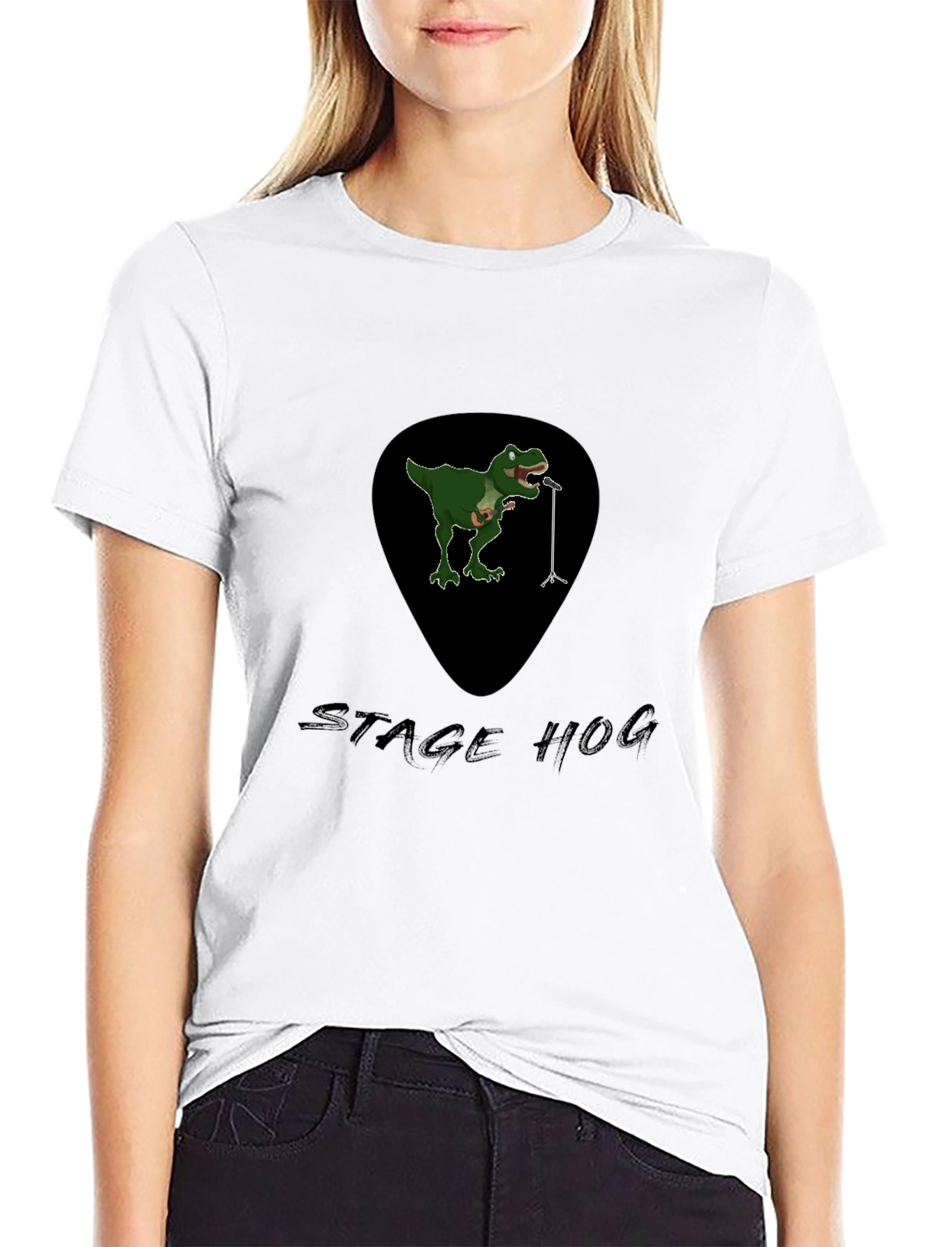 Black Stage Hog Dino T-Shirt - Black Graphic Tee view 9