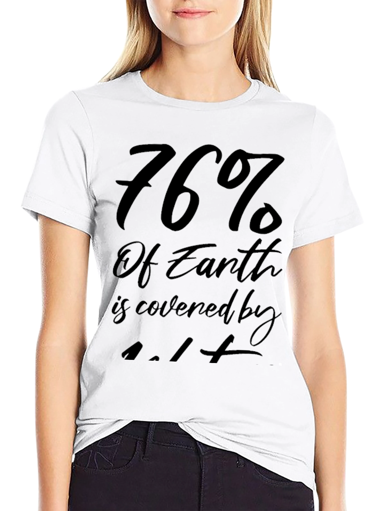 Black 76% Earth Covered T-Shirt - Black Graphic Tee view 9