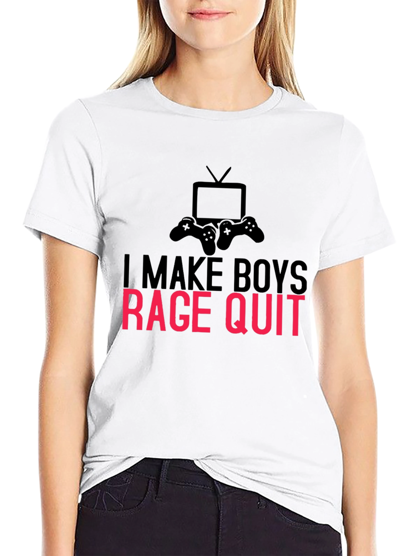 Black I Make Boys Rage Quit T-Shirt - Gamer Tee view 9