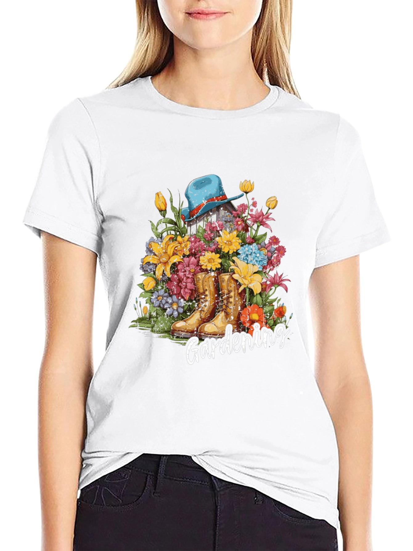 Black Gardening Flower T-Shirt view 9