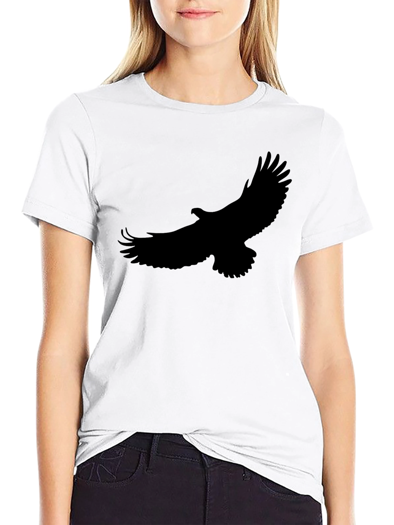 Black T-Shirt with Eagle Silhouette - 9