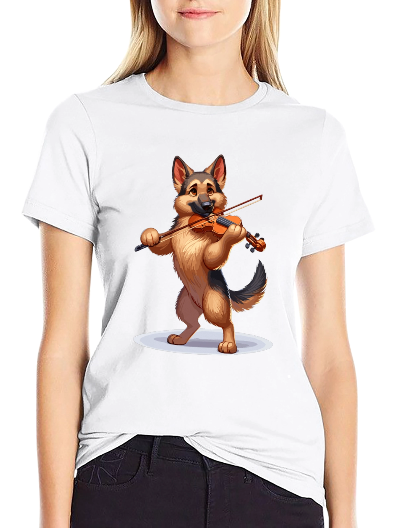 Black Dog Playing Violin Graphic T-Shirt view 9