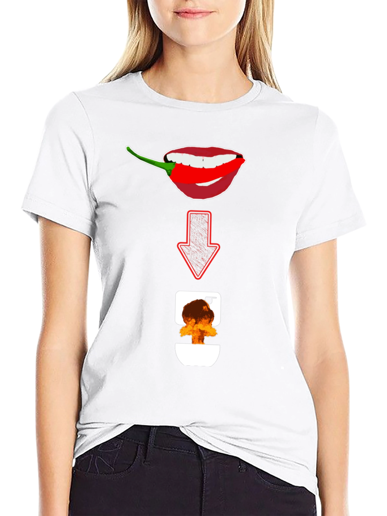 Black Spicy Food Humor T-Shirt: Afterburn Graphic Tee view 9