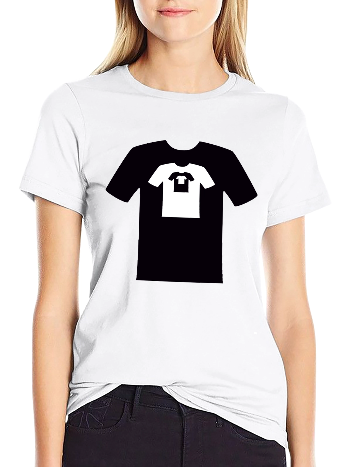 Black Recursive Tee: Black T-Shirt with T-Shirt Graphic view 9