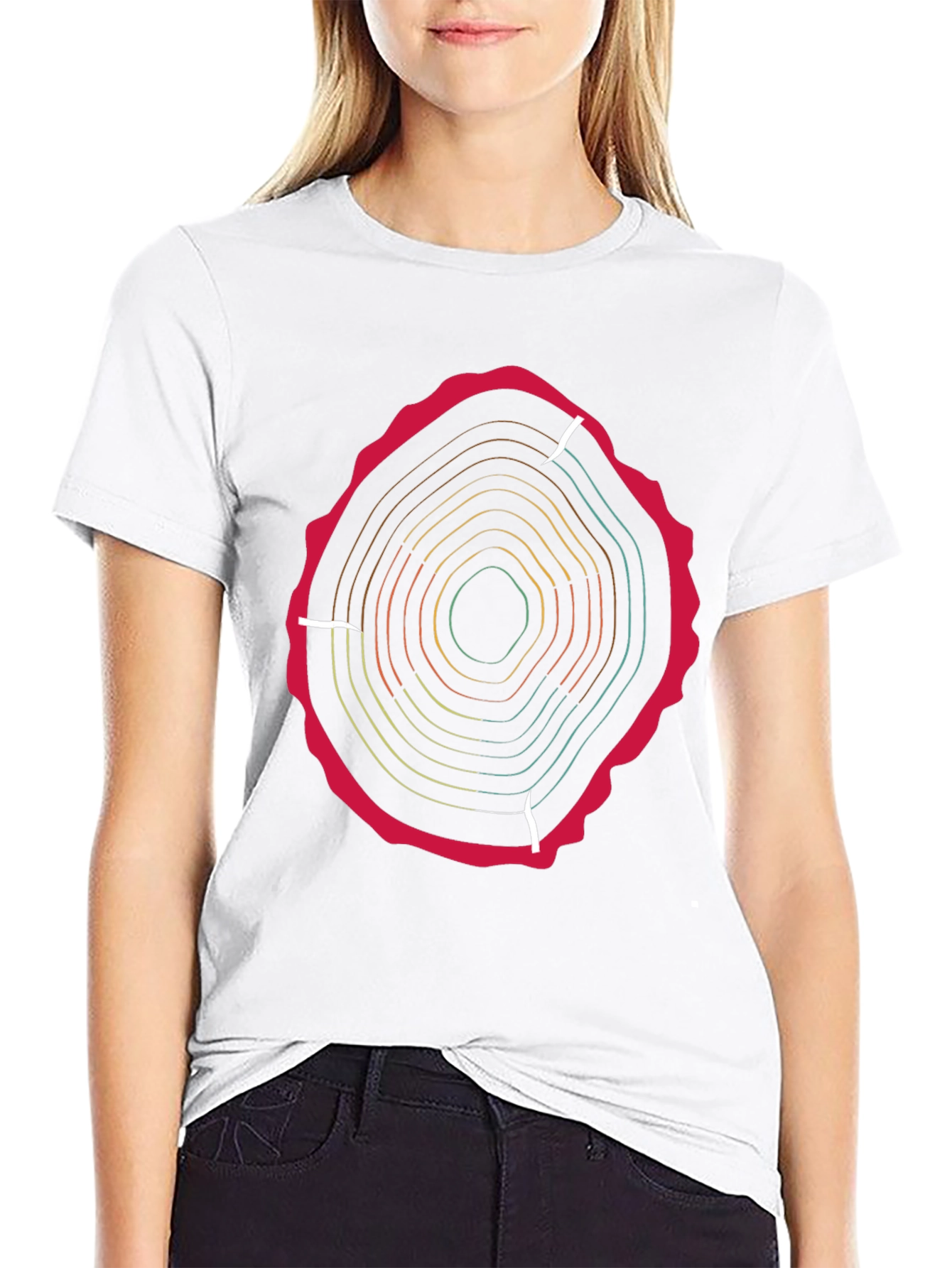 Black Tree Ring Graphic Tee - Earthy Style view 9