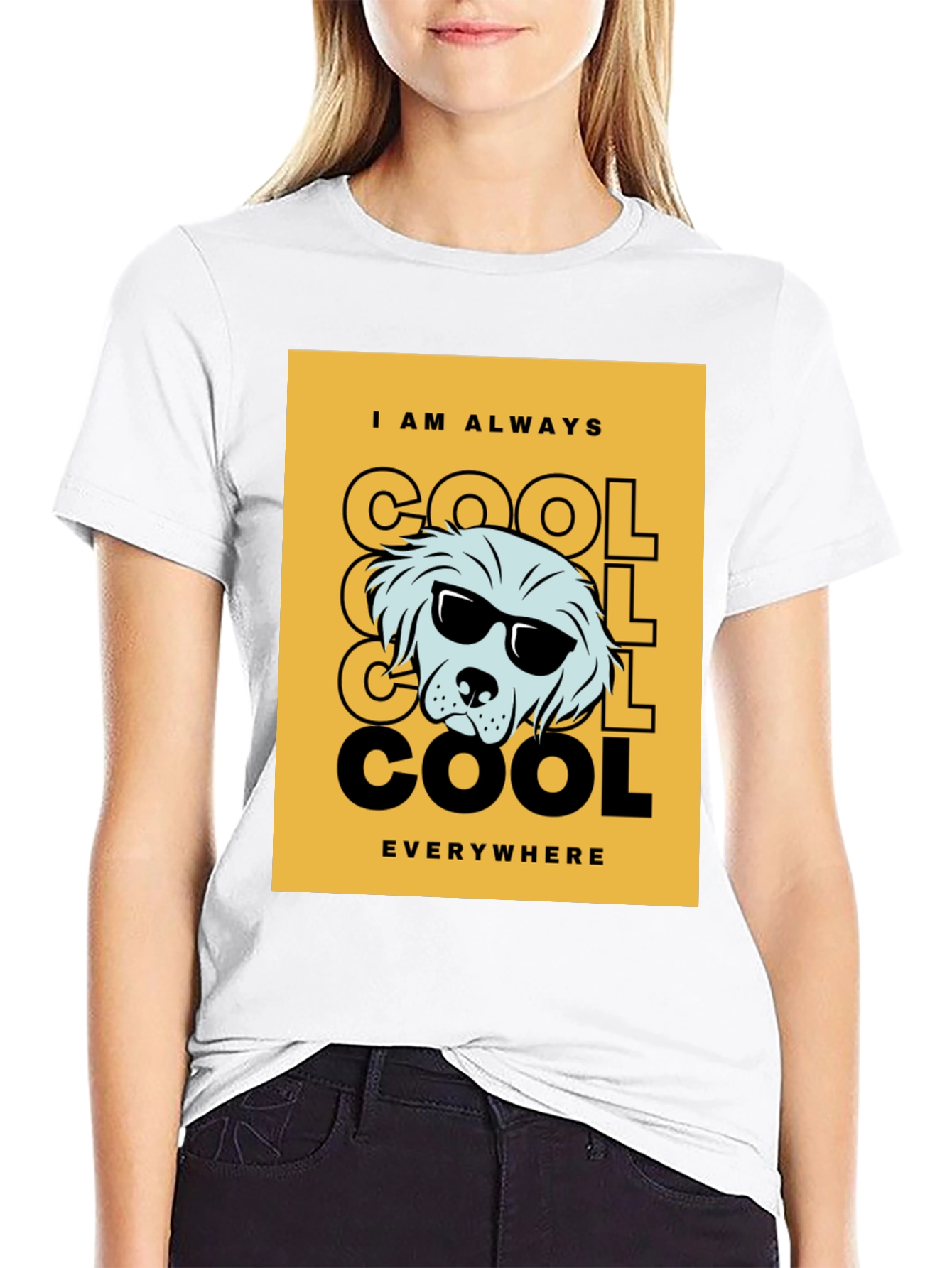 Black Cool Dog Graphic Tee - Trendy Black T-Shirt view 9