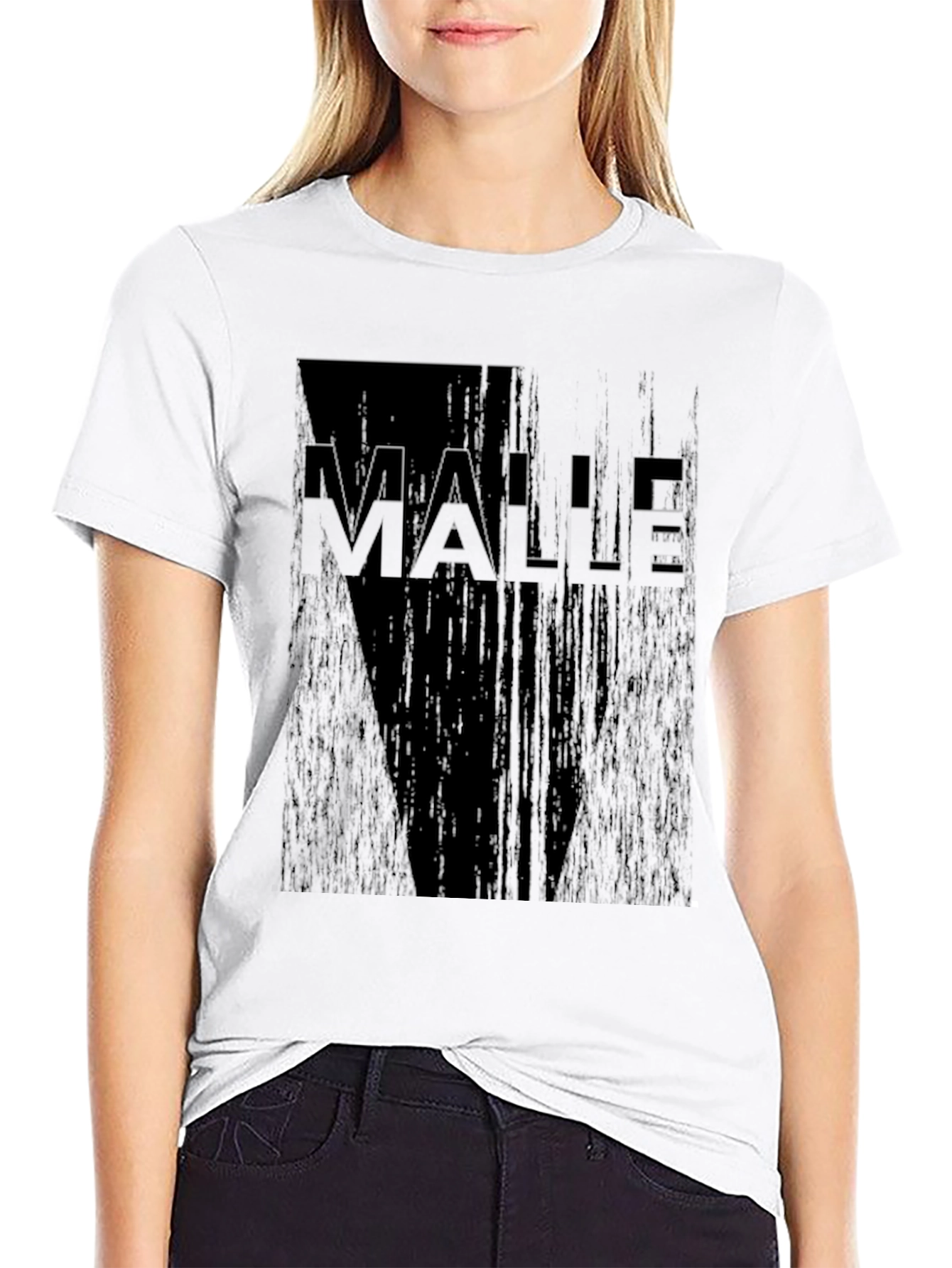 Black MALLE Graphic Print Black T-Shirt view 9