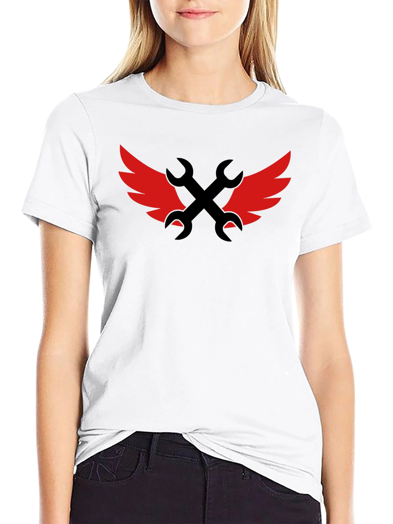Black Winged Wrench Graphic T-Shirt view 9