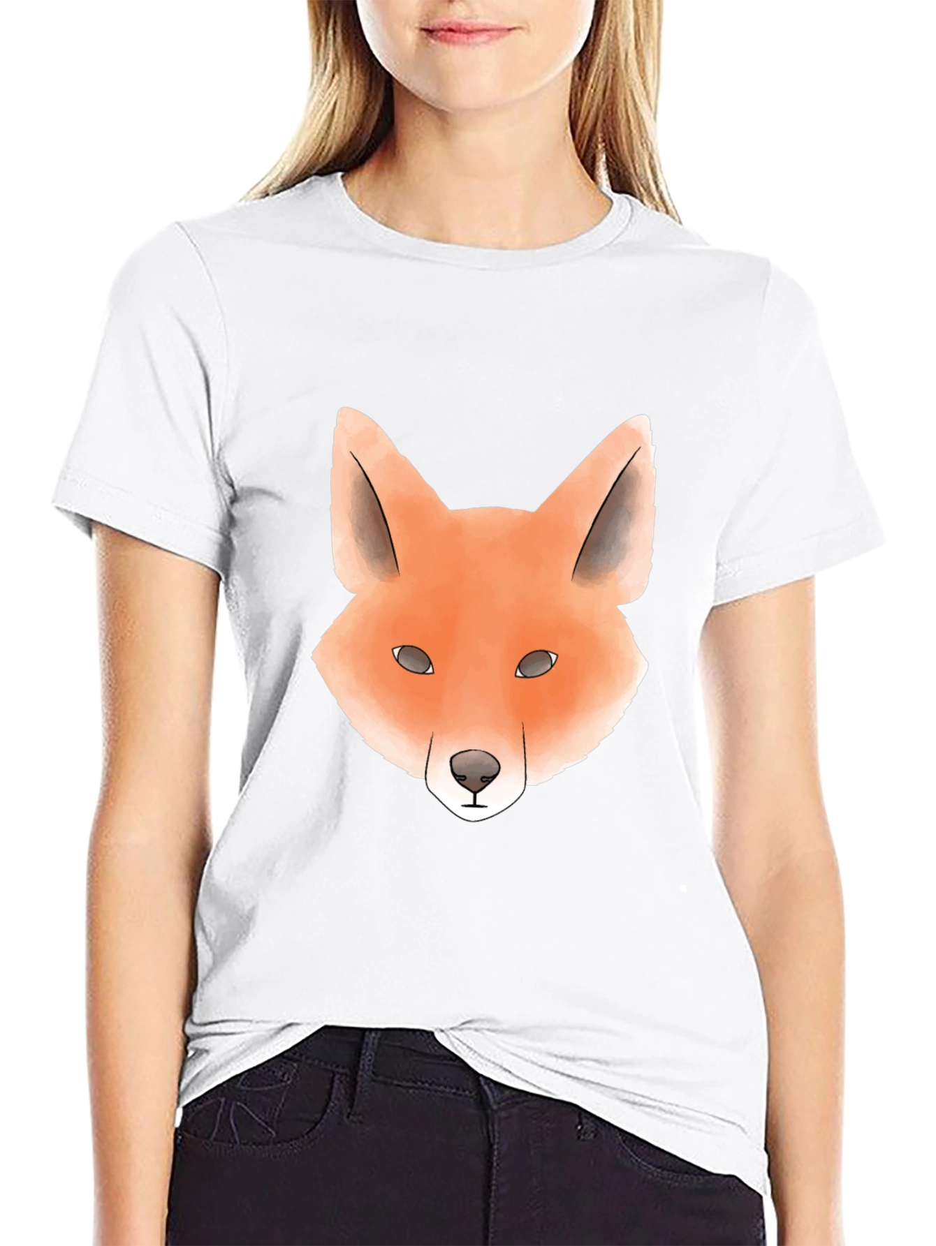 Black Cool Fox Graphic Tee - Trendy Unisex T-Shirt view 9