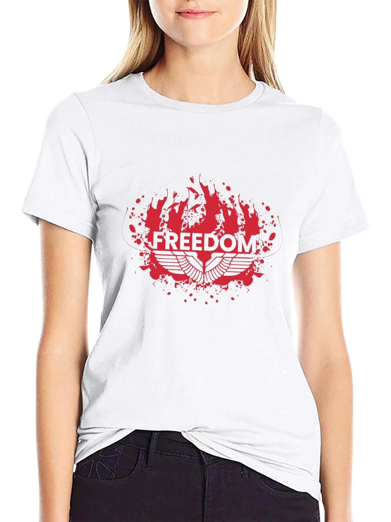 Black Freedom Graphic Black T-Shirt - Bold Statement Tee view 9