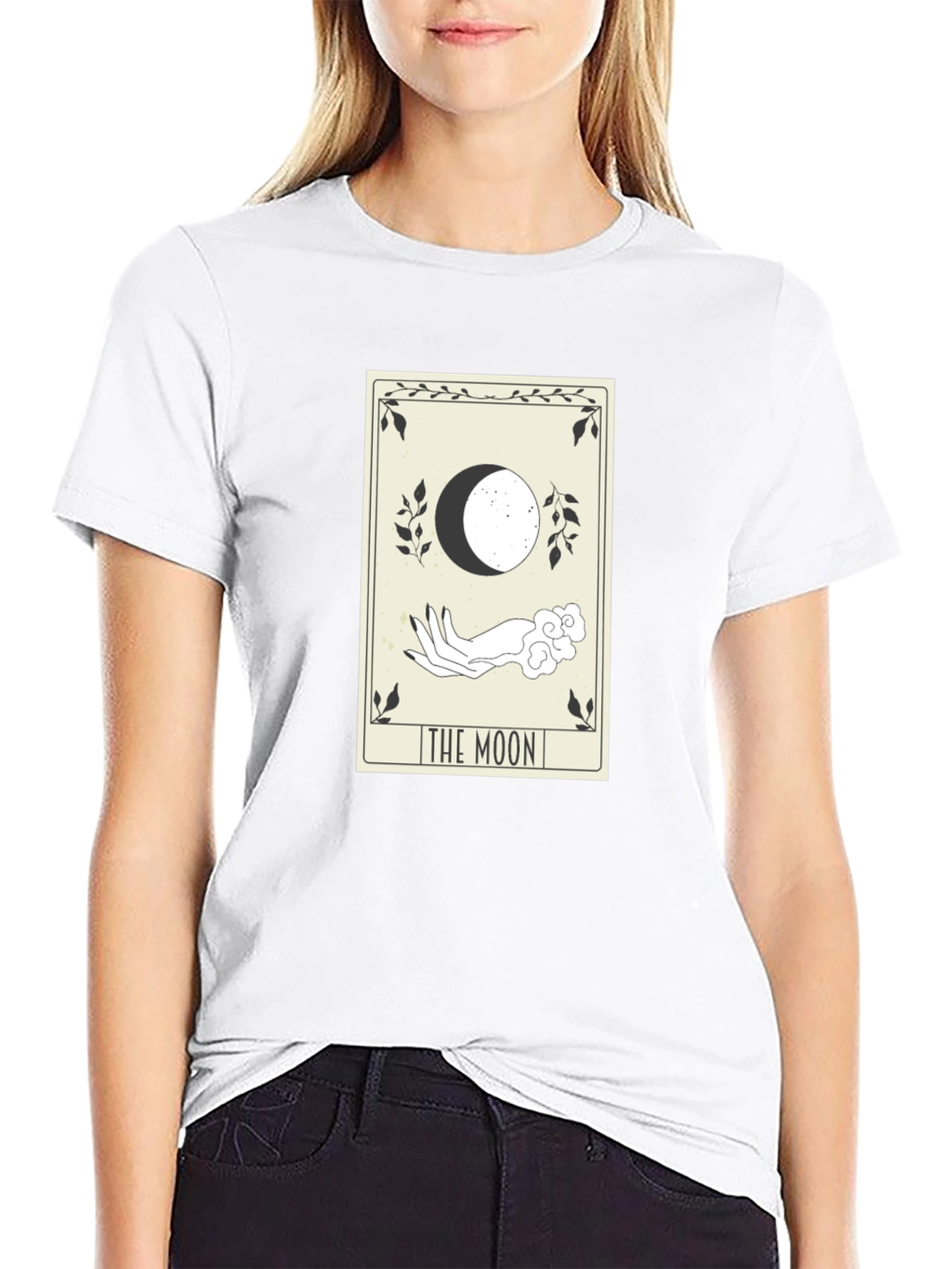 Black Tarot Card "The Moon" Graphic T-Shirt view 9