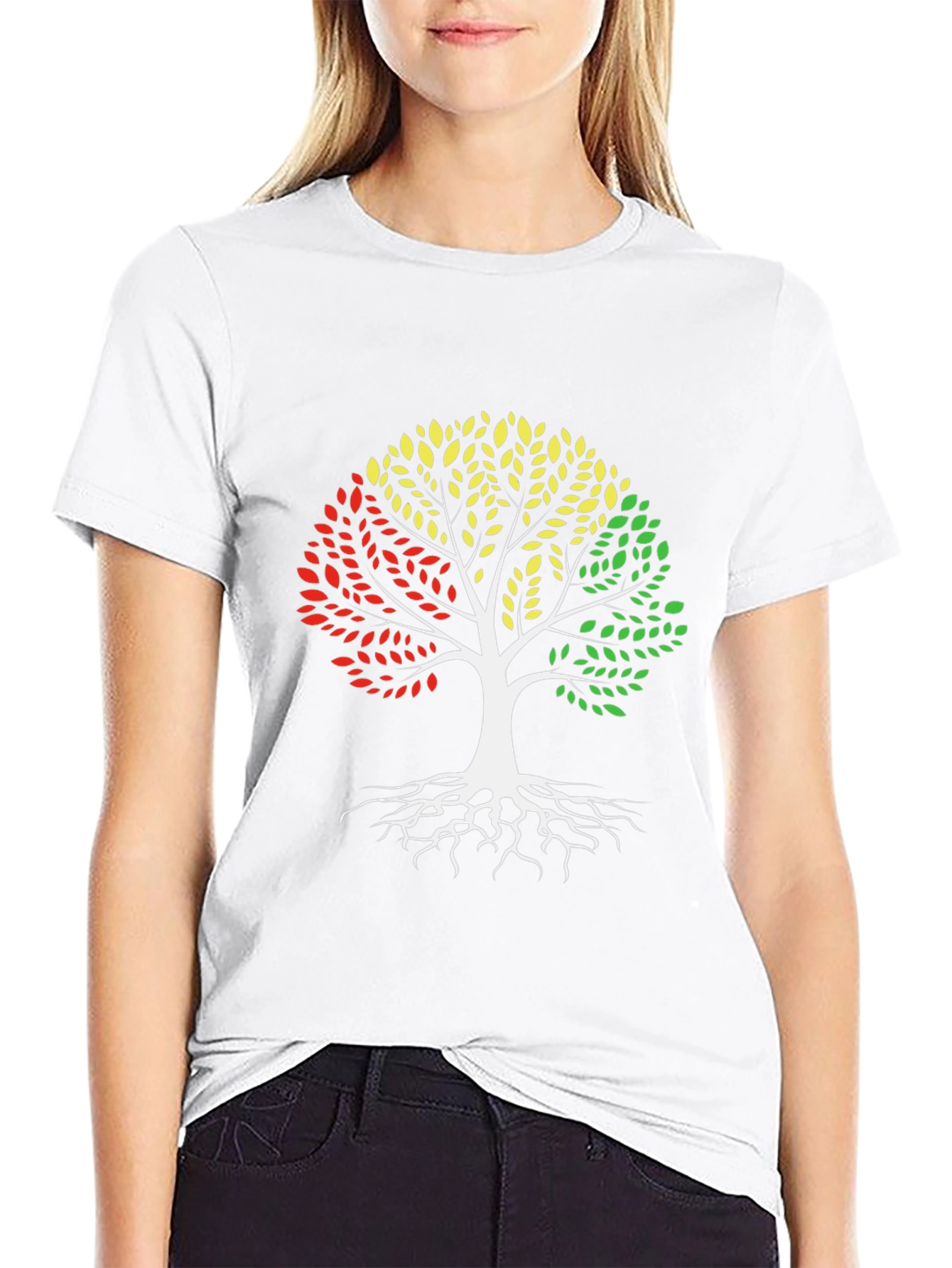 Black Pan-African Colors Tree of Life Graphic T-Shirt view 9