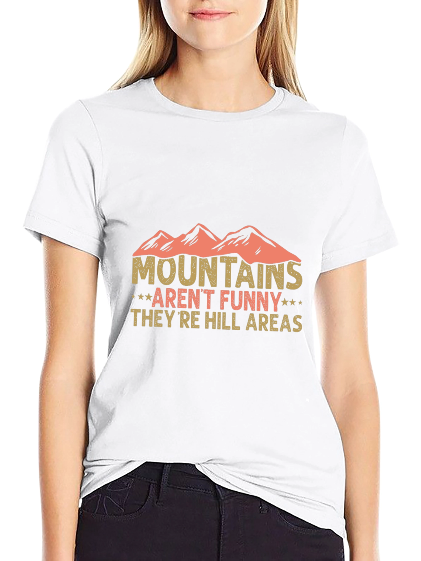 Black Funny Mountains Hill Areas Graphic Tee view 9