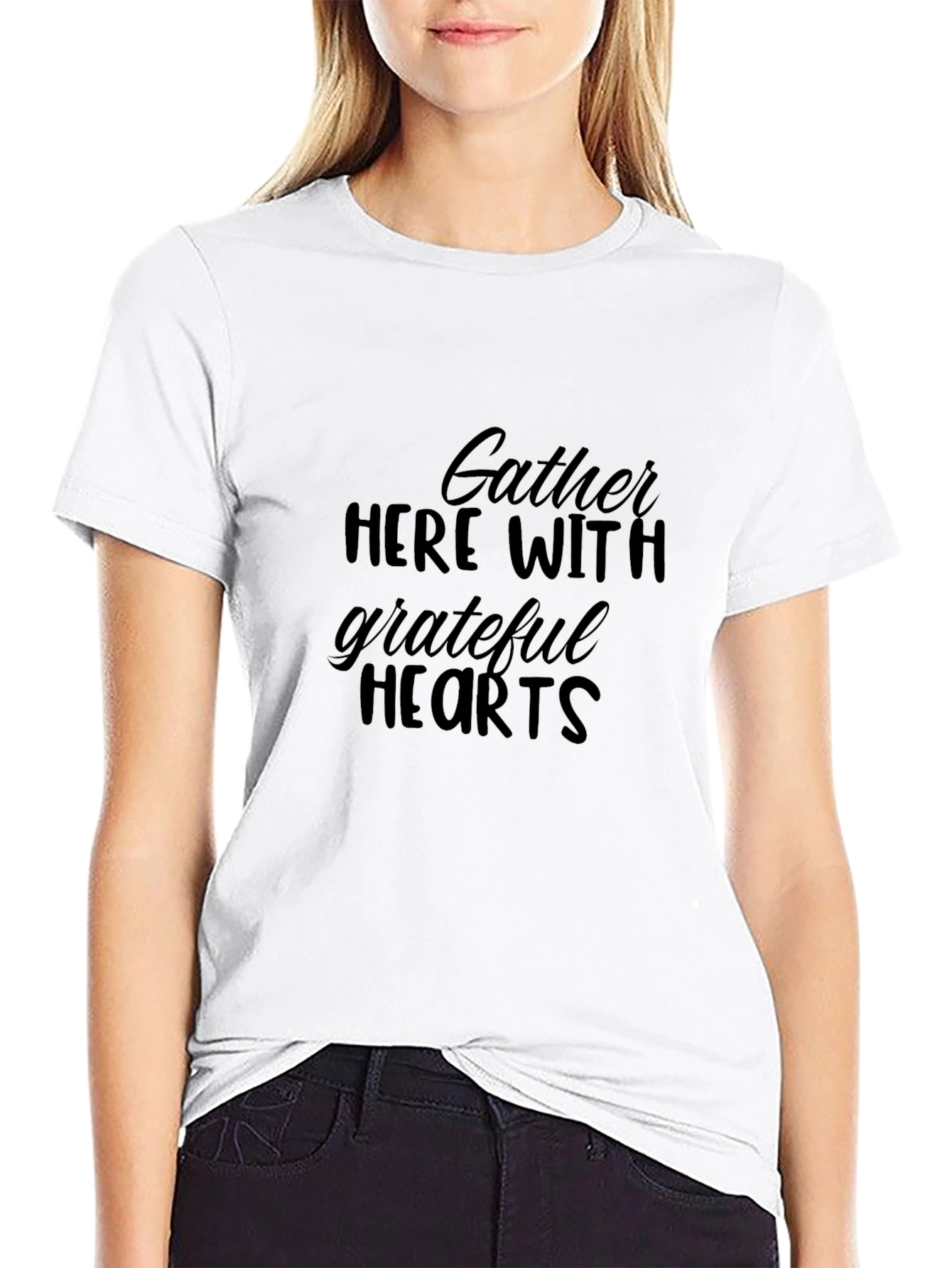 Black Grateful Hearts Graphic T-Shirt - Black view 9