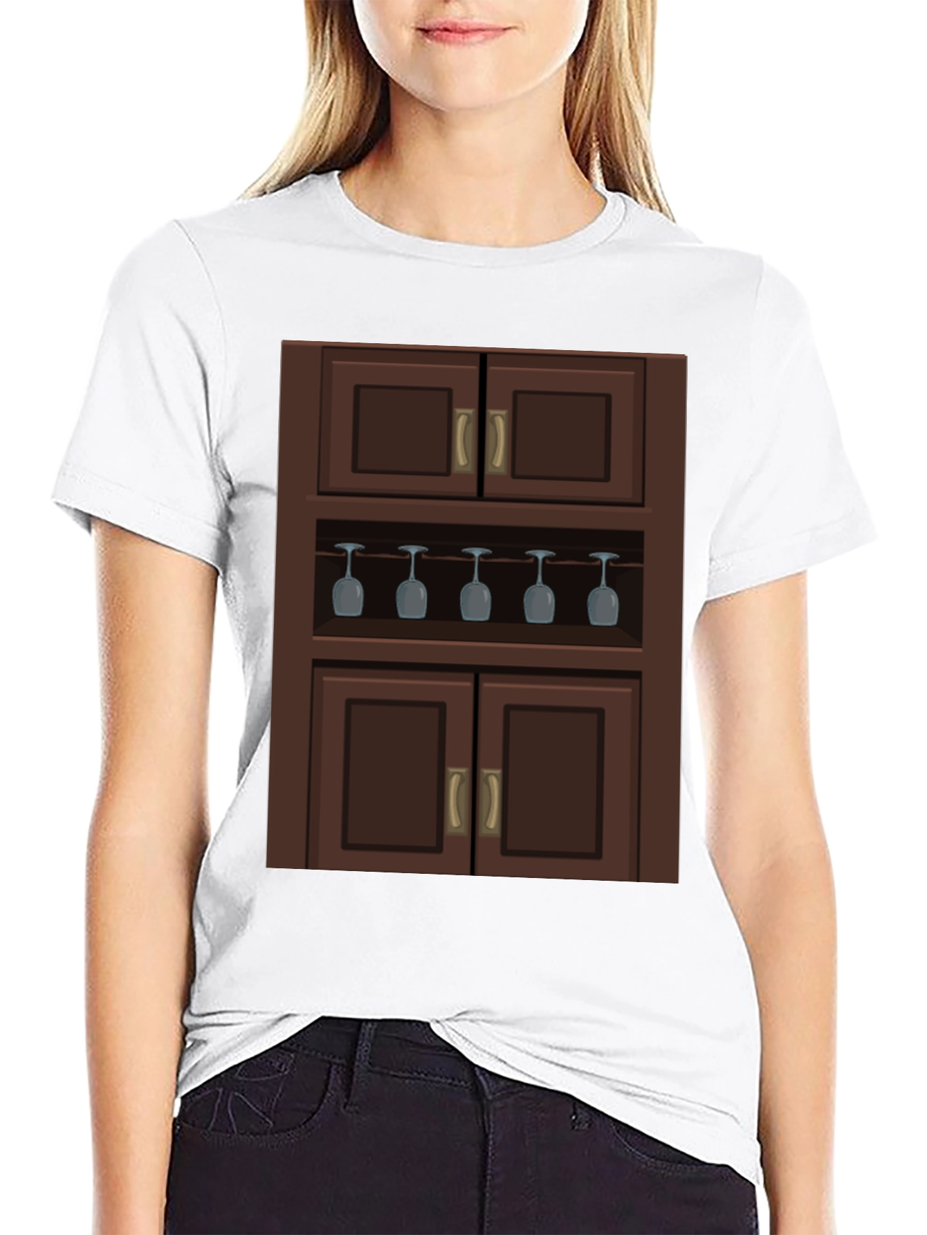 Black Novelty Bar Cabinet Graphic T-Shirt view 9
