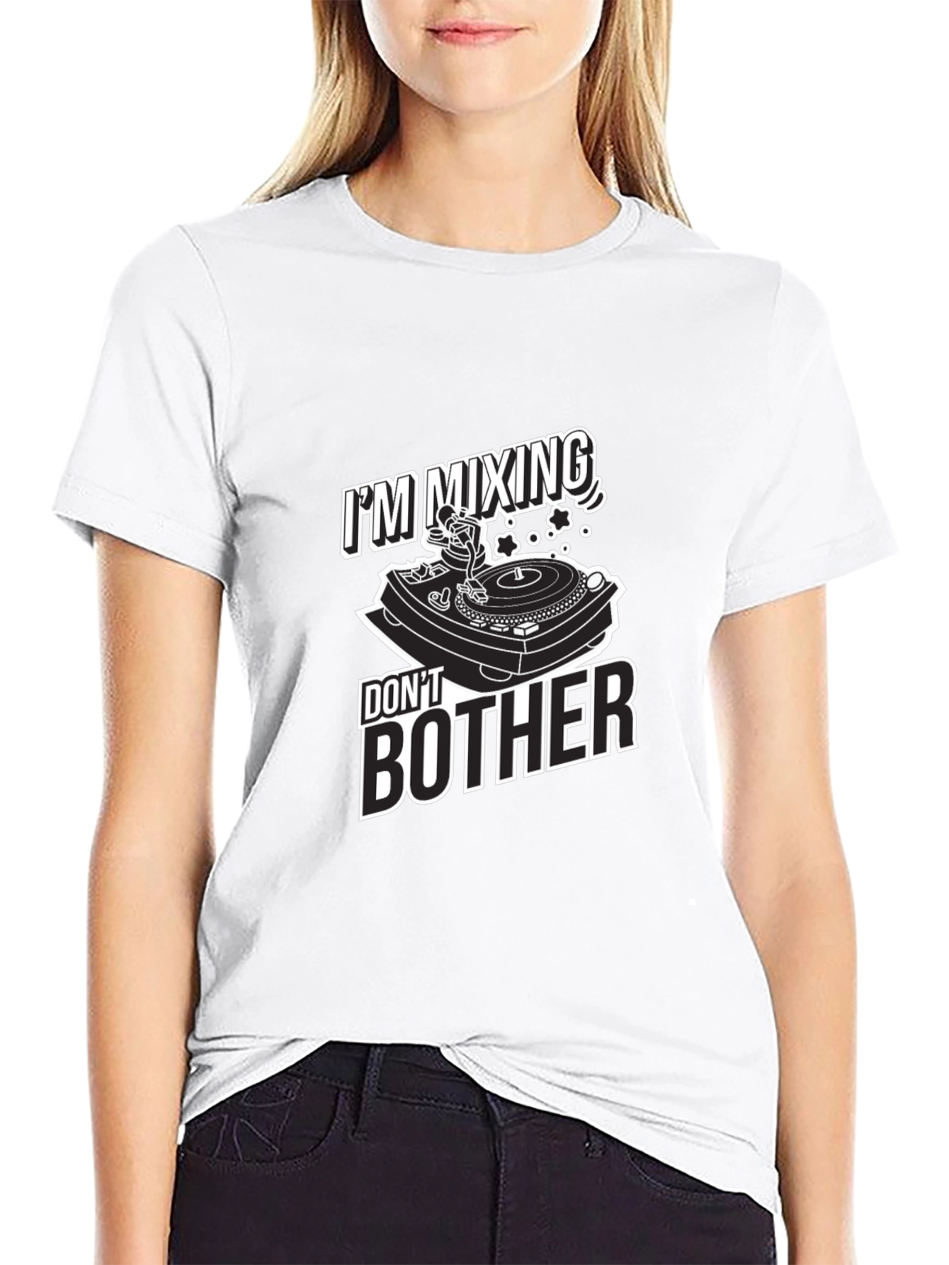 Black DJ Mixing Don't Bother Graphic T-Shirt view 9