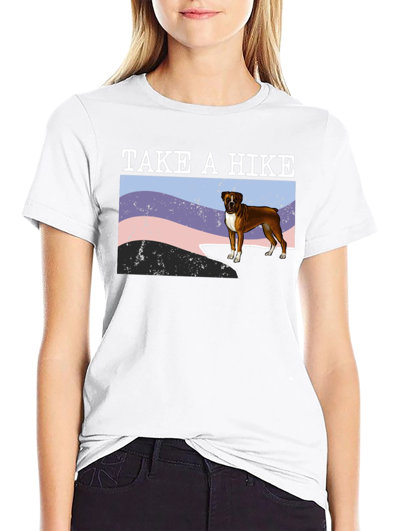 Black Take A Hike Boxer Dog T-Shirt view 9