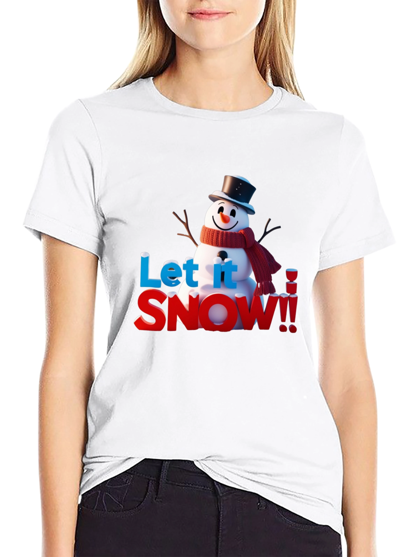 Black Let It Snow Holiday T-Shirt view 9