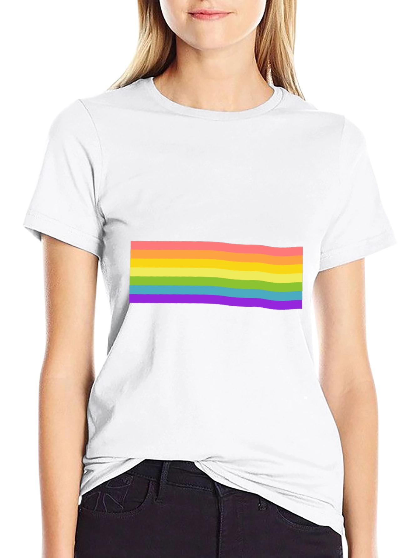 Black Pride Rainbow Striped Black T-Shirt view 9