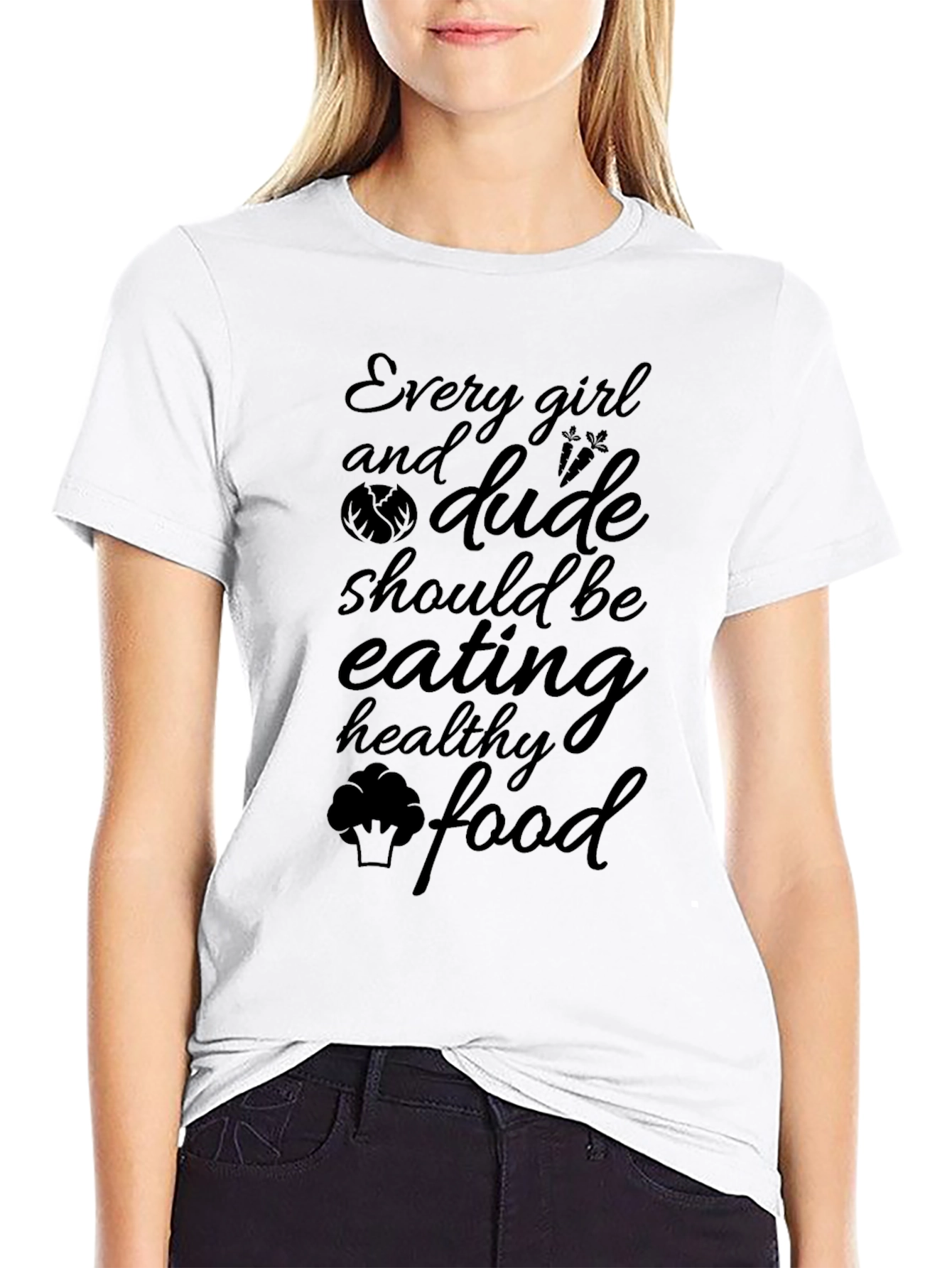 Black Healthy Eating T-Shirt view 9
