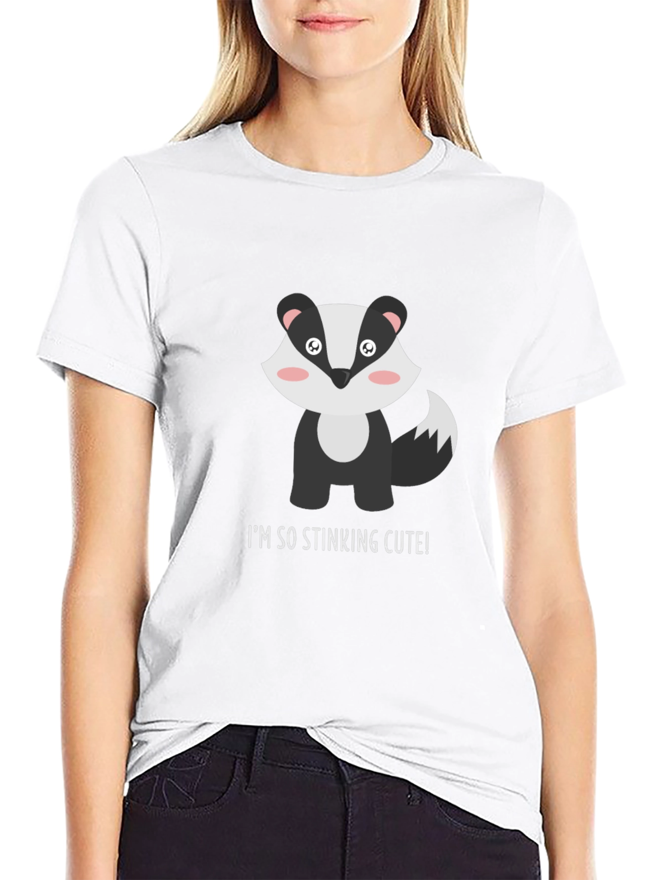 Black Cute Badger T-Shirt - "I'm So Stinking Cute!" view 9