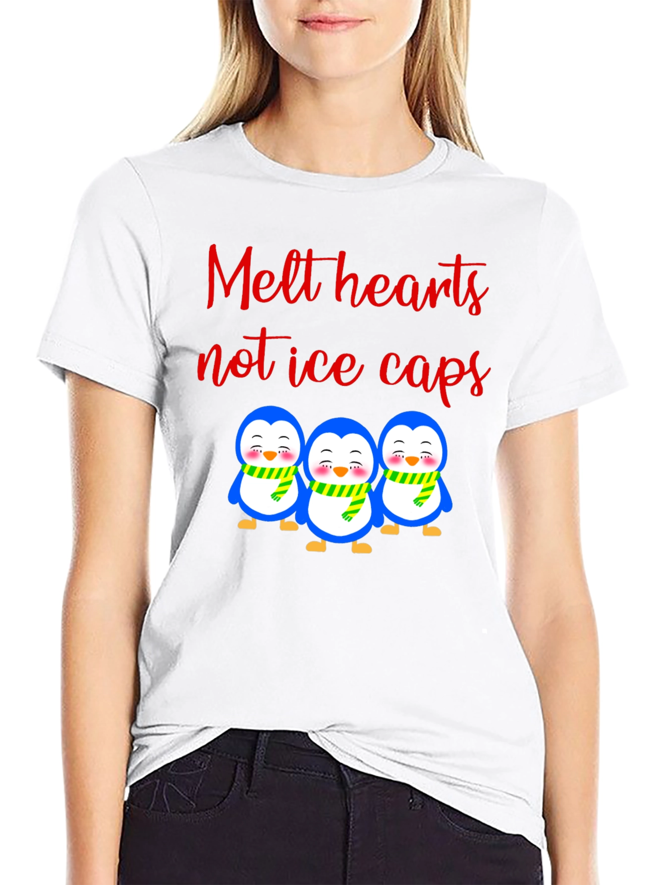 Black Melt Hearts Penguin T-Shirt view 9