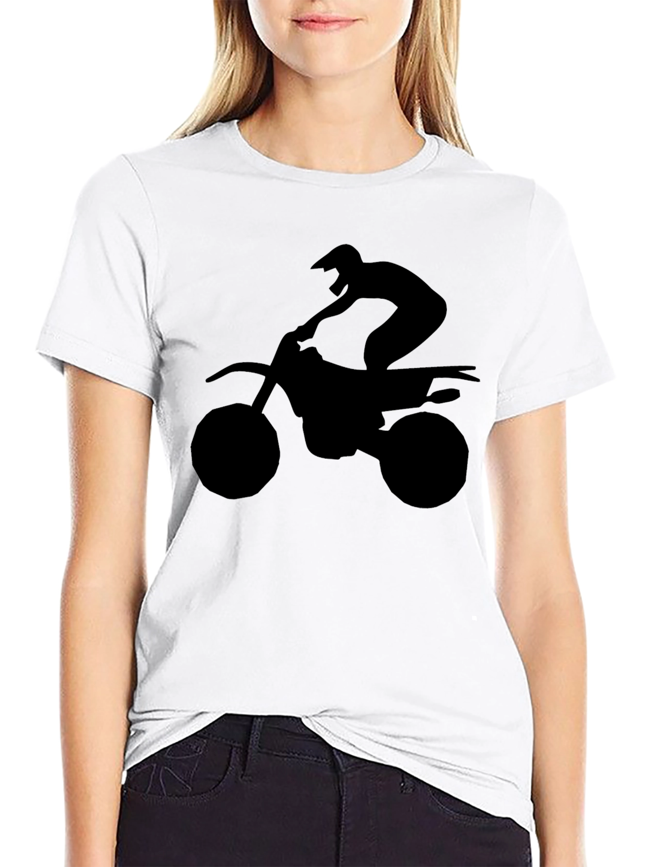 Black Motorcycle Rider Graphic Tee - Black view 9