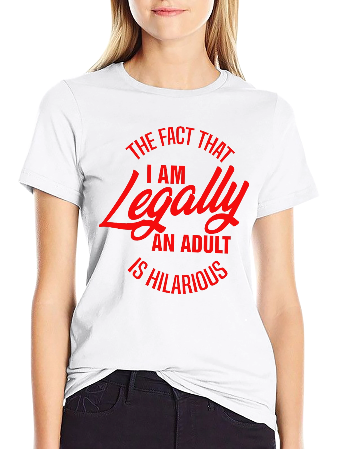 Black Legally Adult Funny T-Shirt view 9