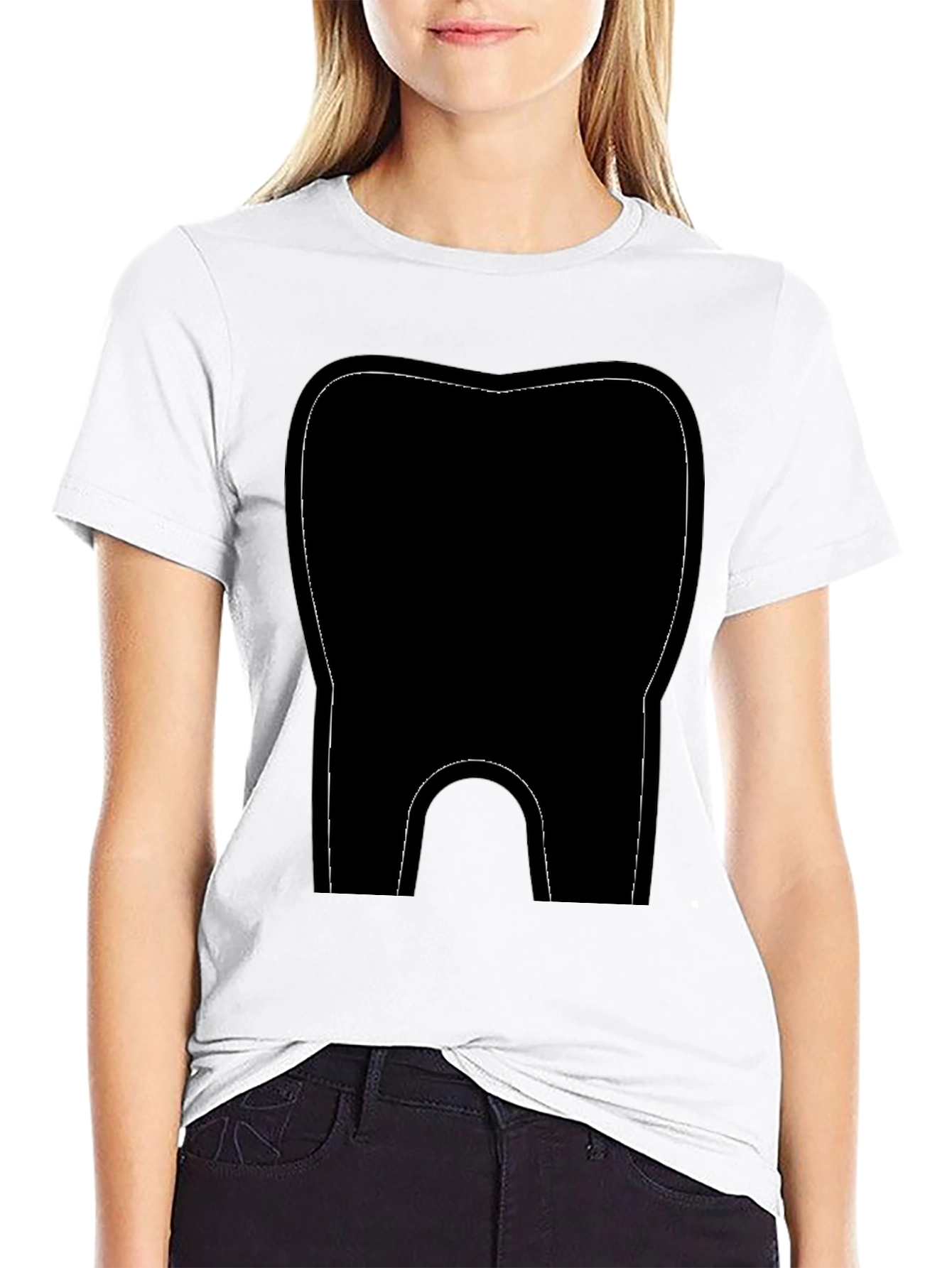 Black Black Tooth Graphic Tee - Dental Humor Shirt view 9