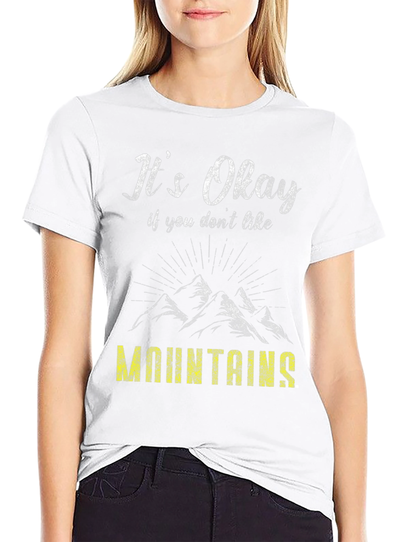 Black It's Okay Mountains Graphic Tee view 9