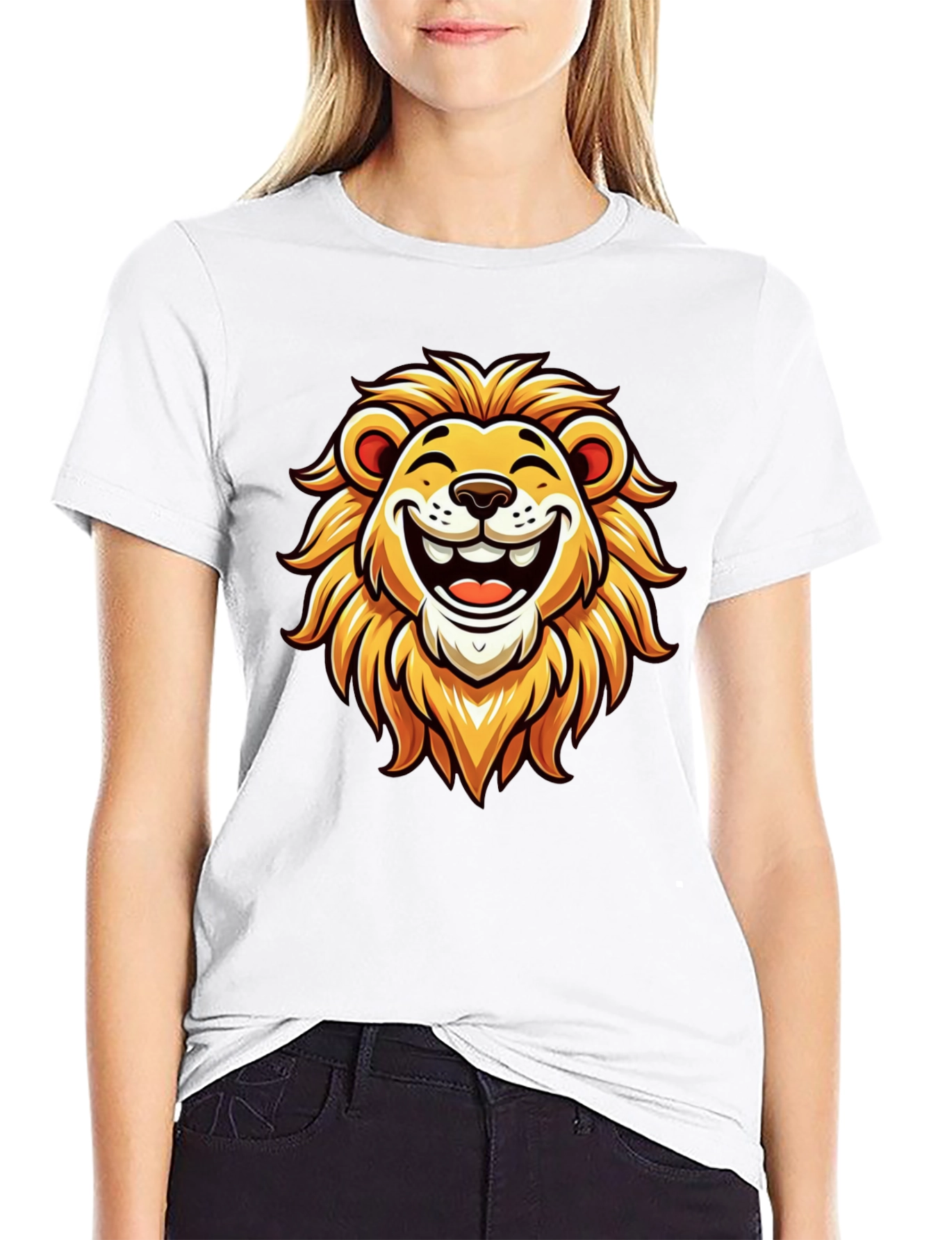 Black Lion Graphic Tee - Black Cotton T-Shirt view 9
