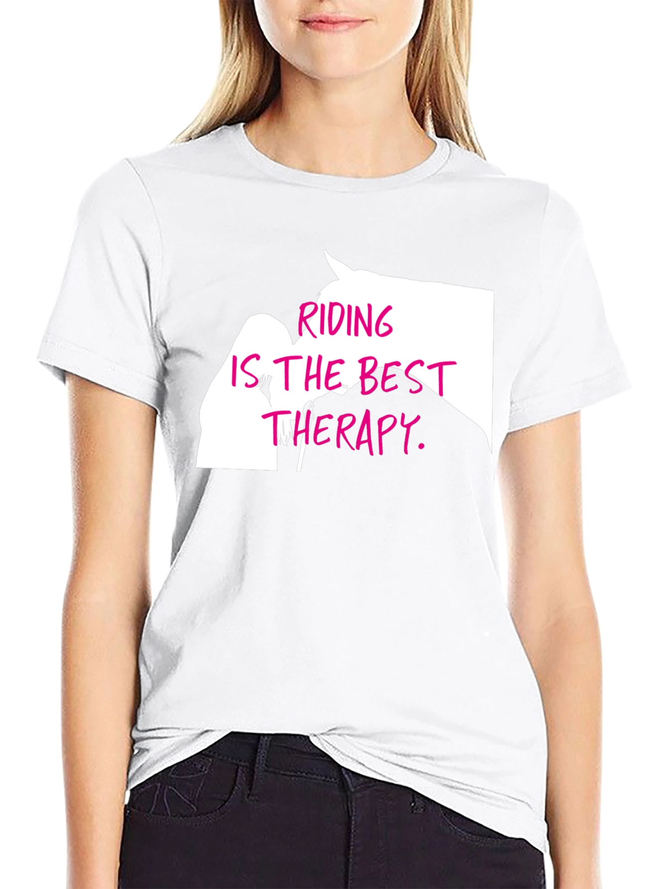 Black Riding Is The Best Therapy T-Shirt view 9