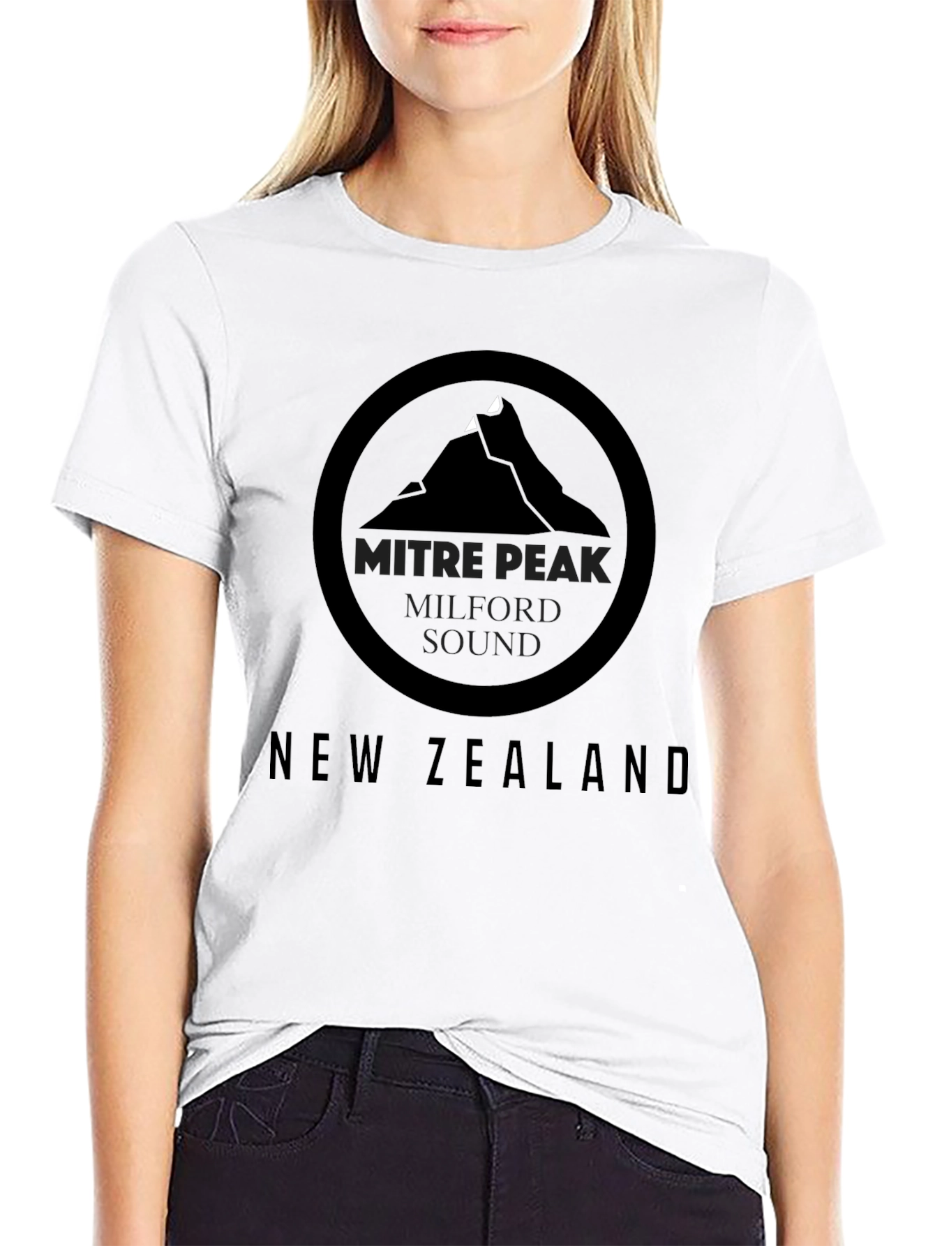 Black Mitre Peak New Zealand Graphic Tee view 9