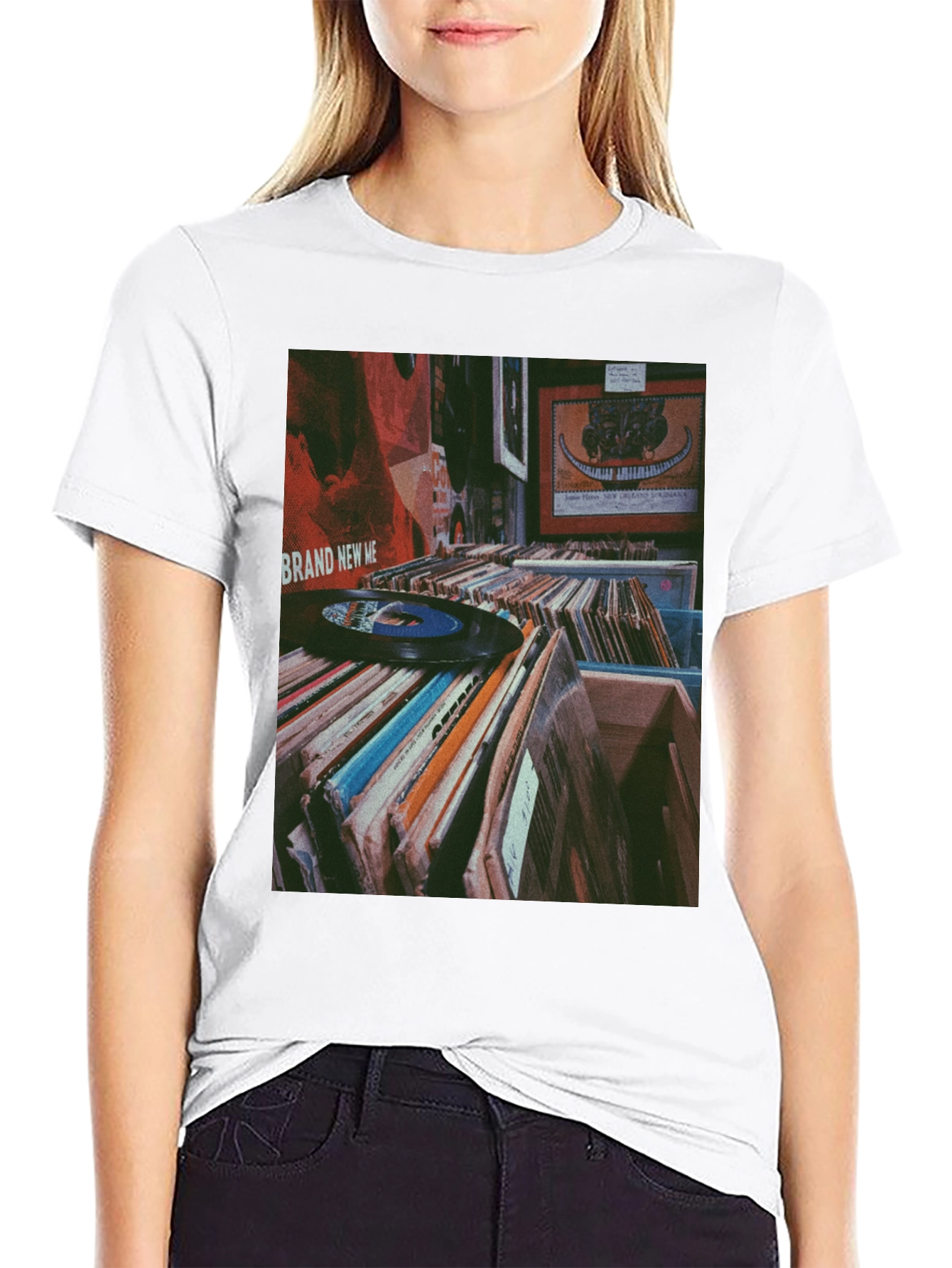 Black Vinyl Record Collection Graphic Tee - Music Lover Shirt view 9