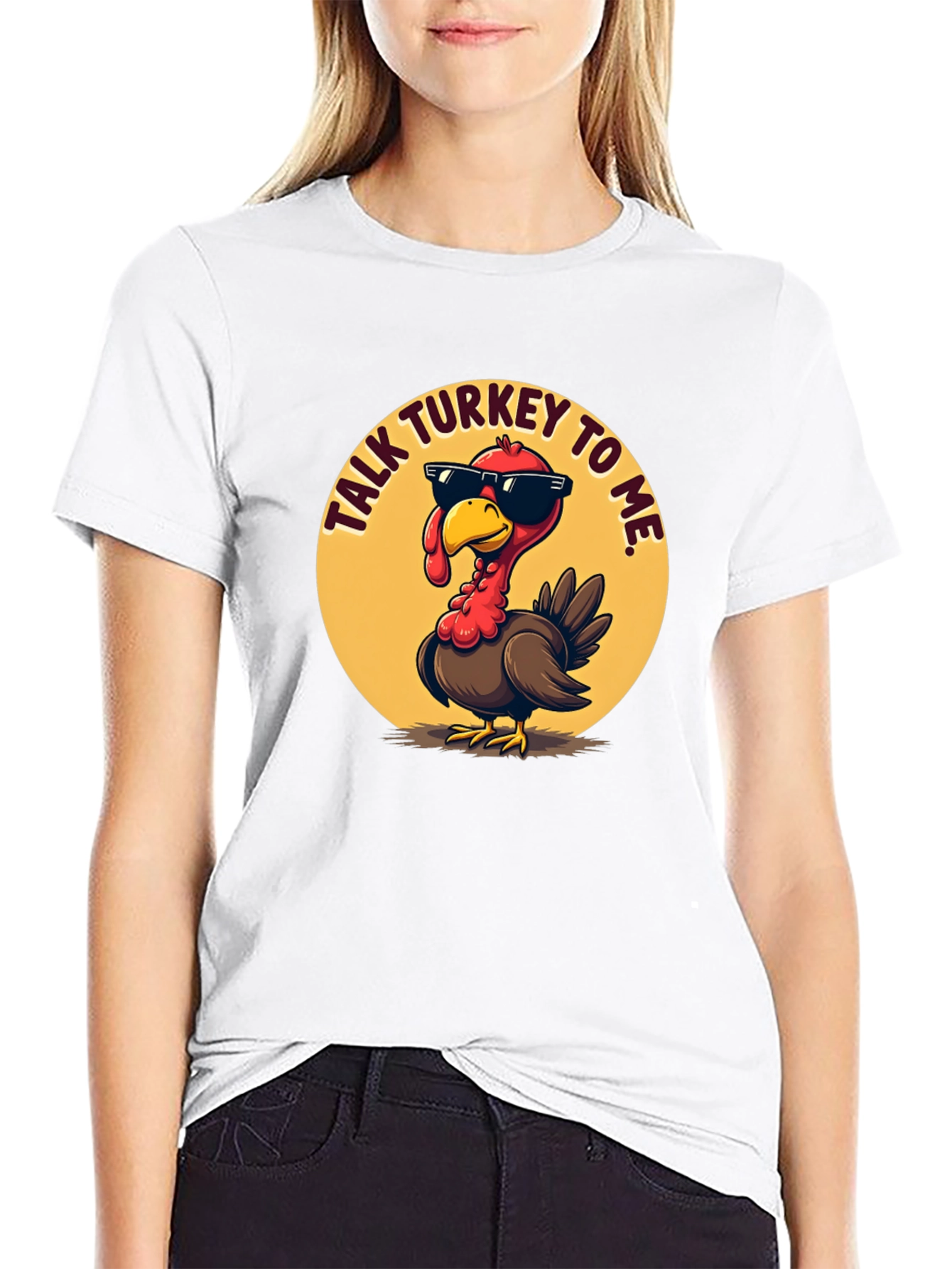 Black Talk Turkey To Me Black T-Shirt view 9