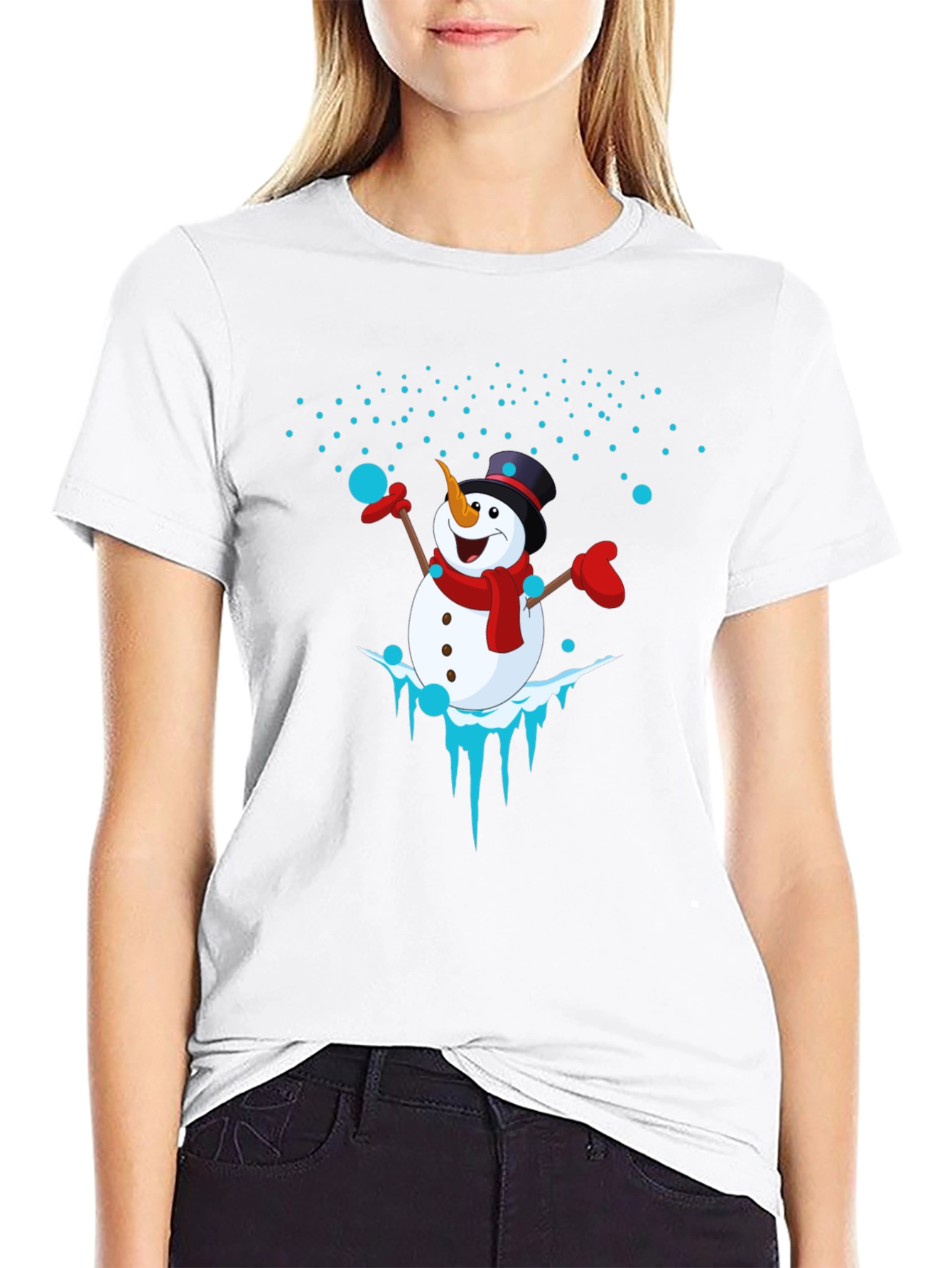 Black Snowman Graphic Tee - Holiday Cheer view 9