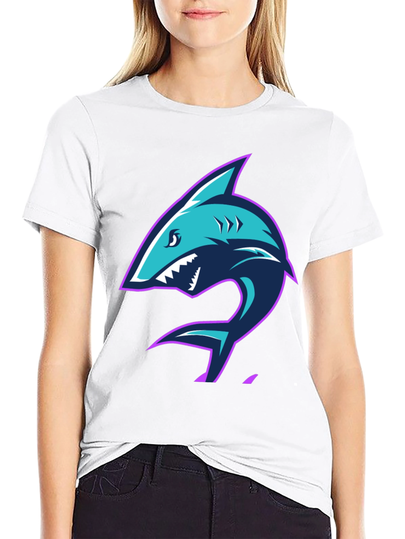 Black Shark Graphic Tee - Men's Black T-Shirt view 9