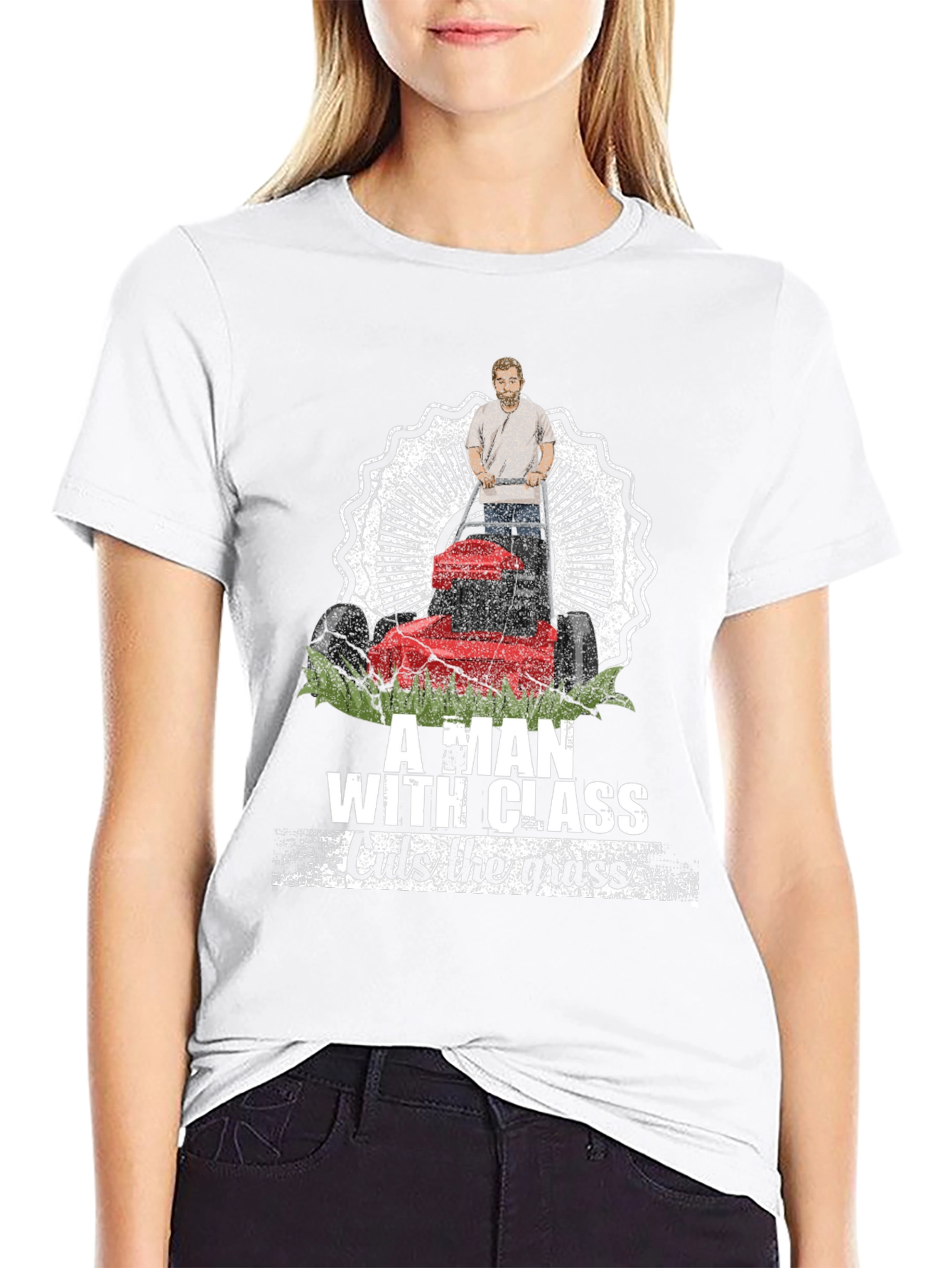 Black Classy Lawn Mower Tee view 9