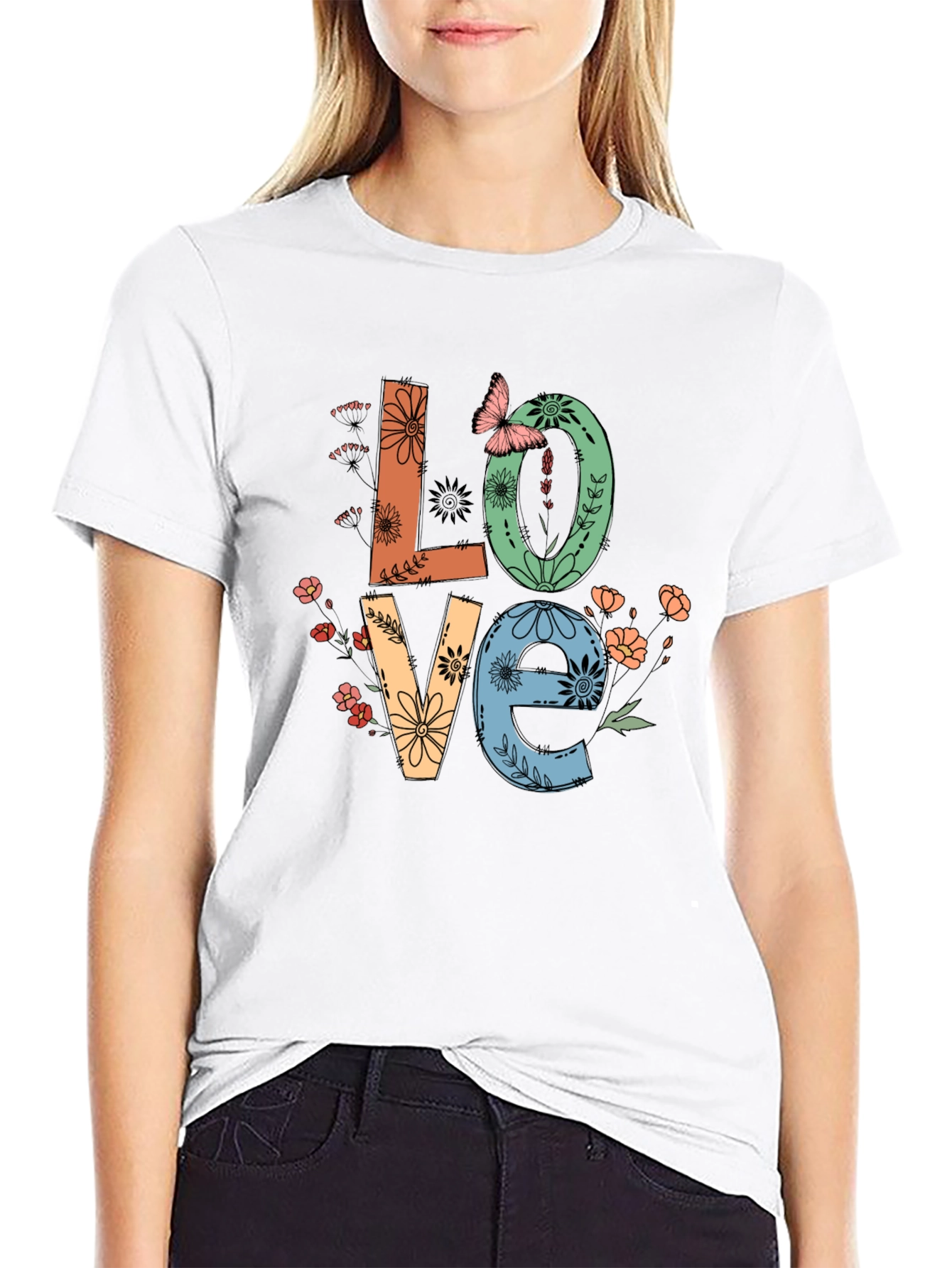 Floral Love Graphic Tee - Stylish Unisex T-Shirt - 9