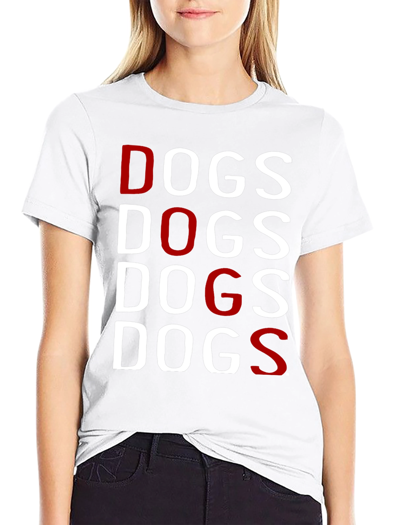 Black DOGS Graphic Tee - Black Crew Neck T-Shirt view 9